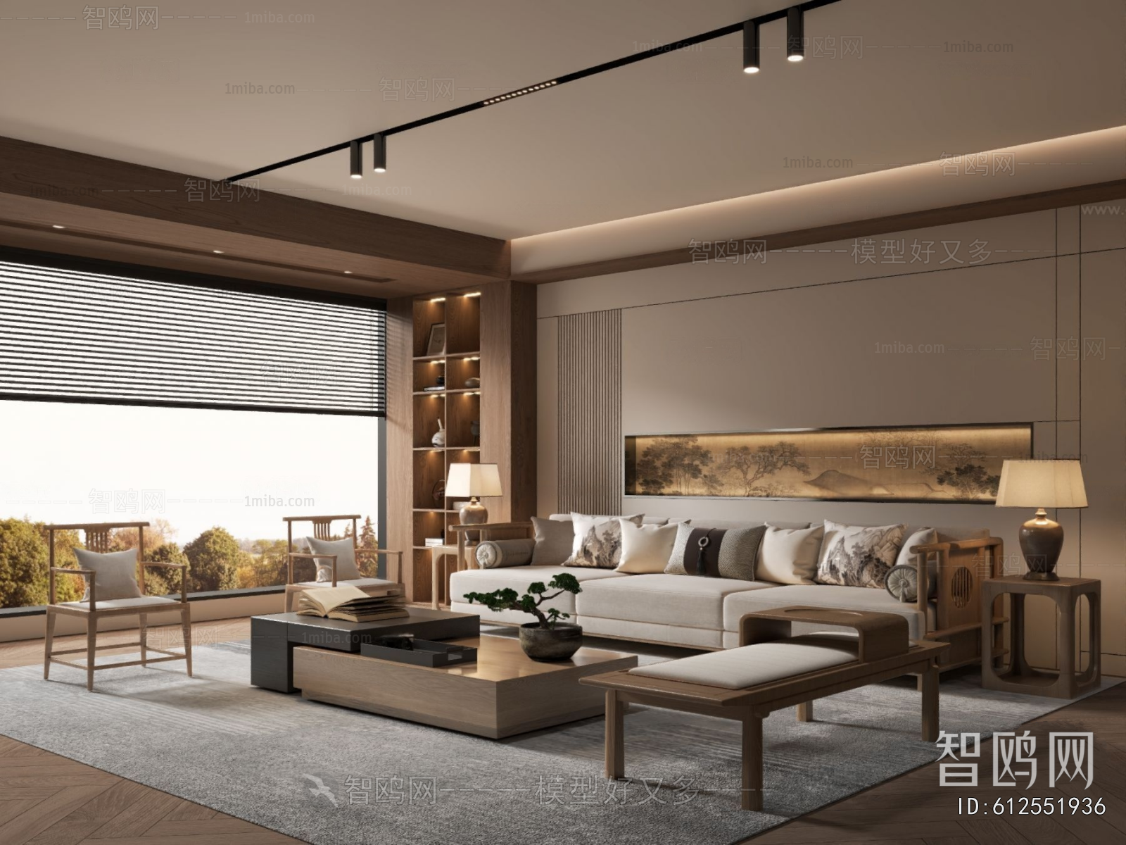 New Chinese Style A Living Room