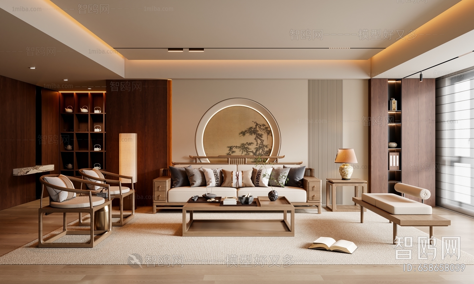 New Chinese Style A Living Room