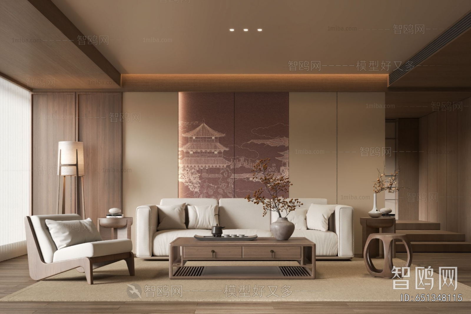 New Chinese Style A Living Room