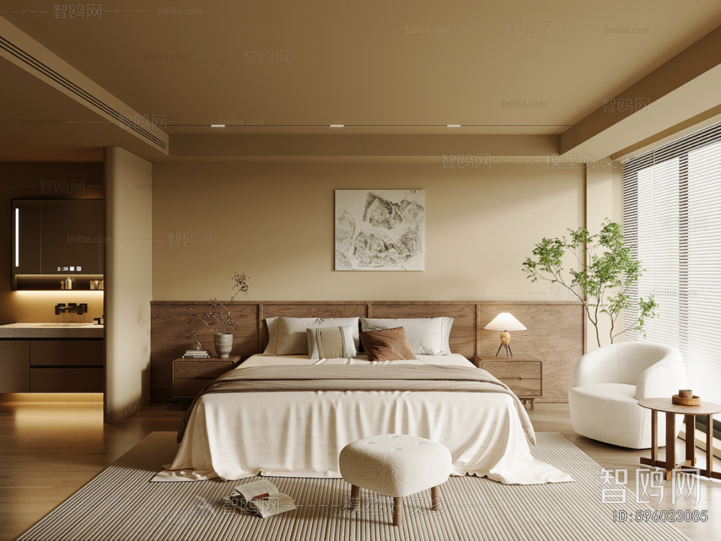 Wabi-sabi Style Guest Room