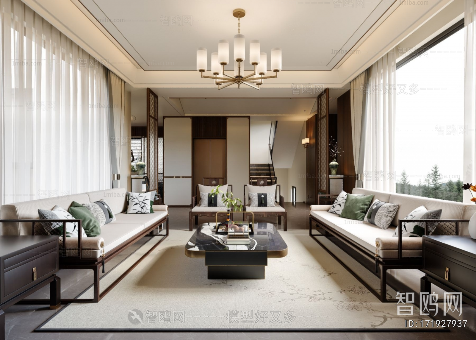 New Chinese Style A Living Room