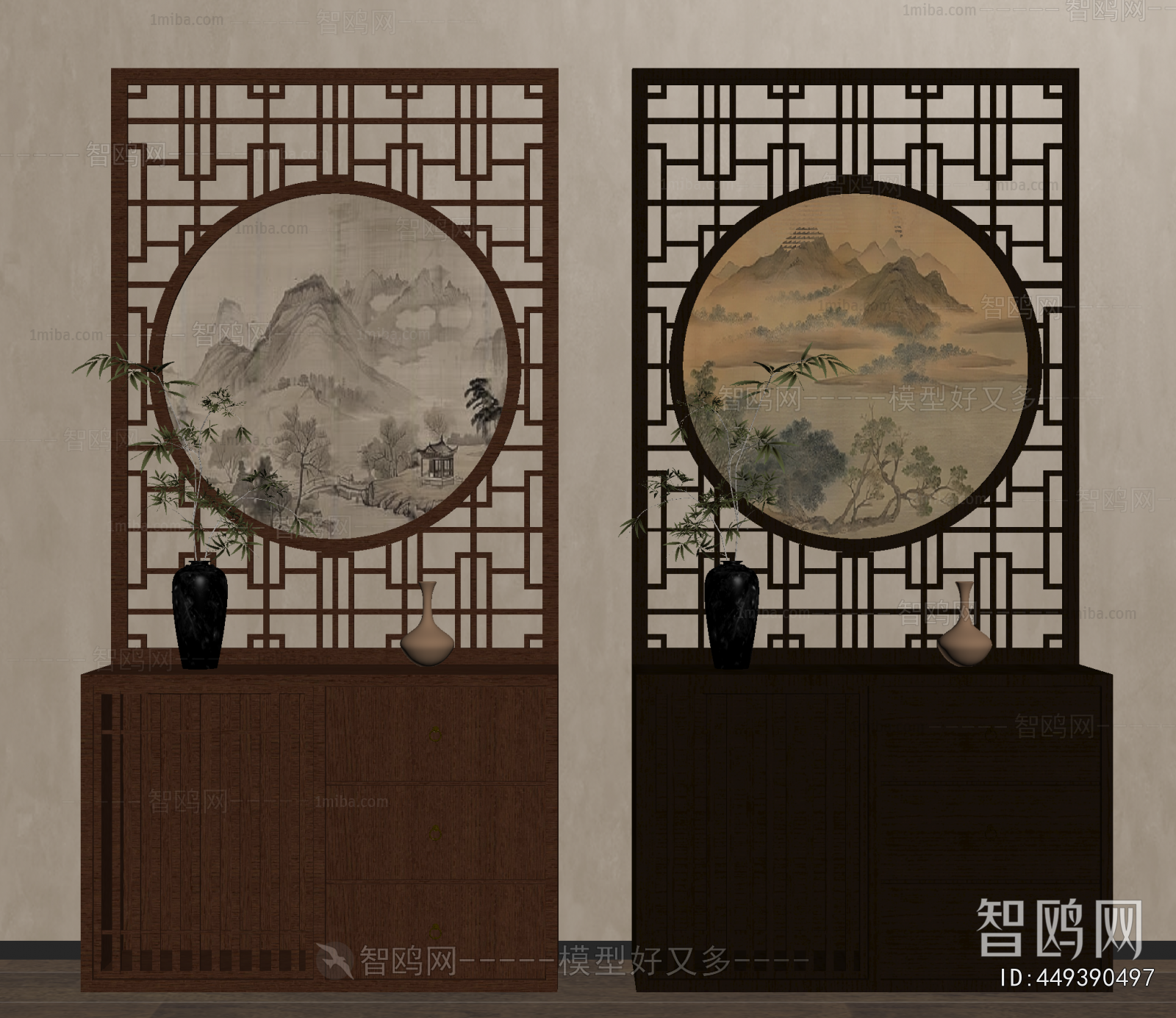 New Chinese Style Wooden Screen Partition