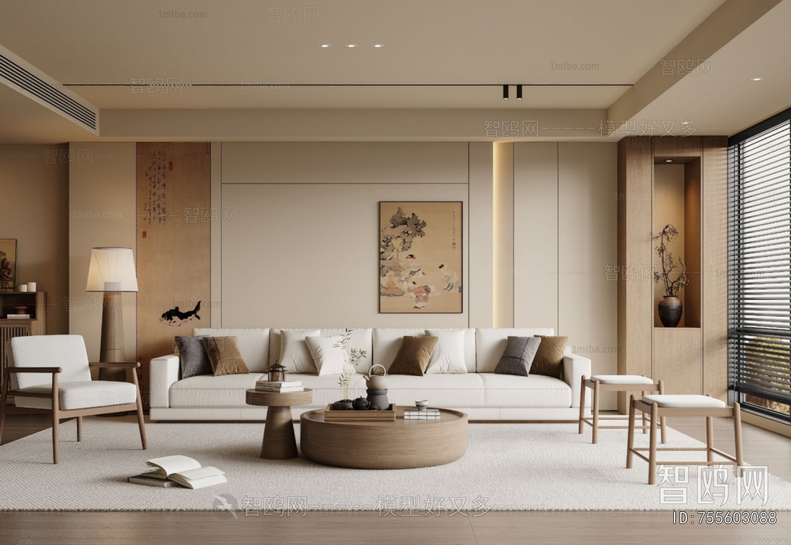 New Chinese Style A Living Room