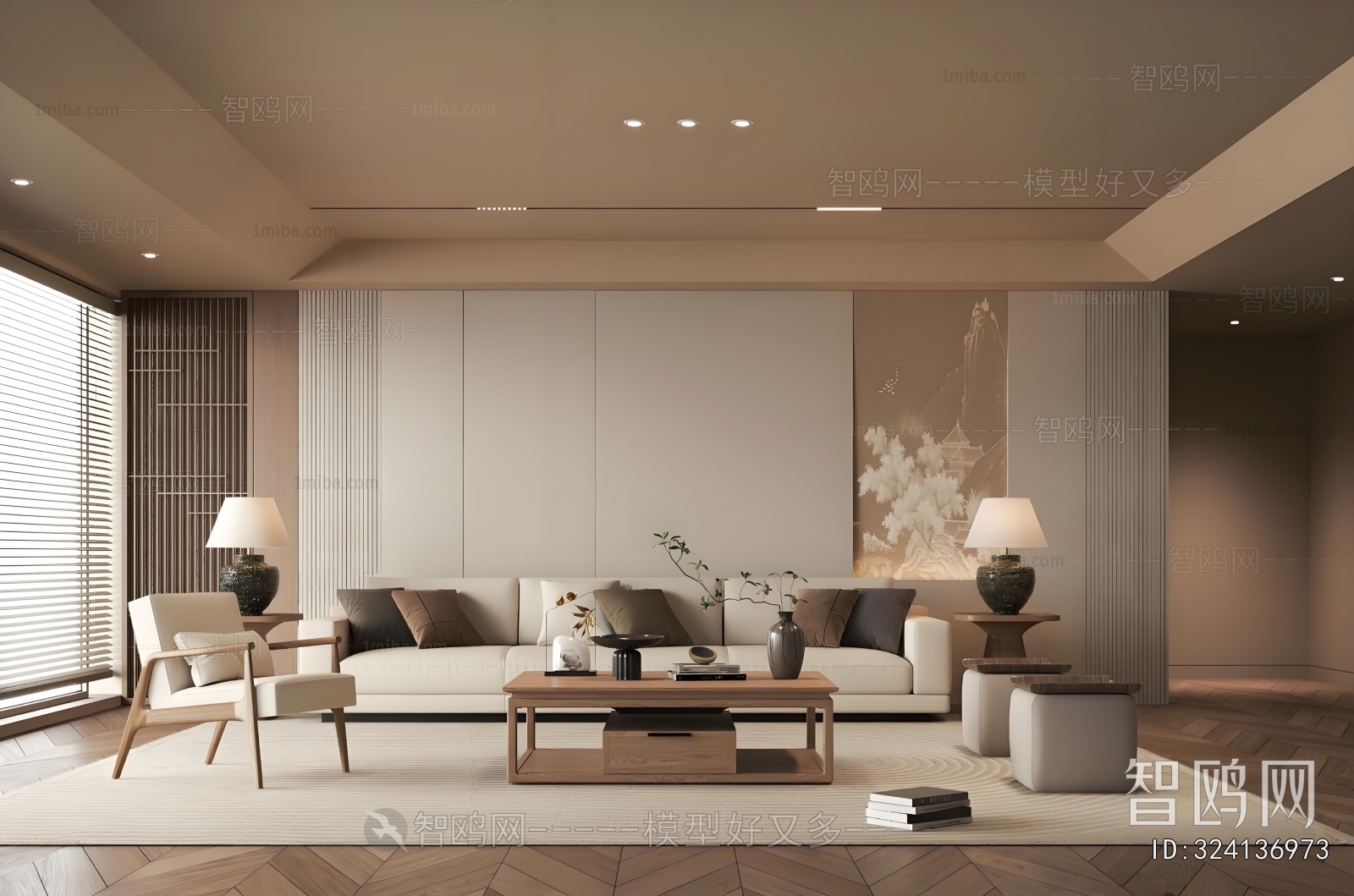 New Chinese Style A Living Room