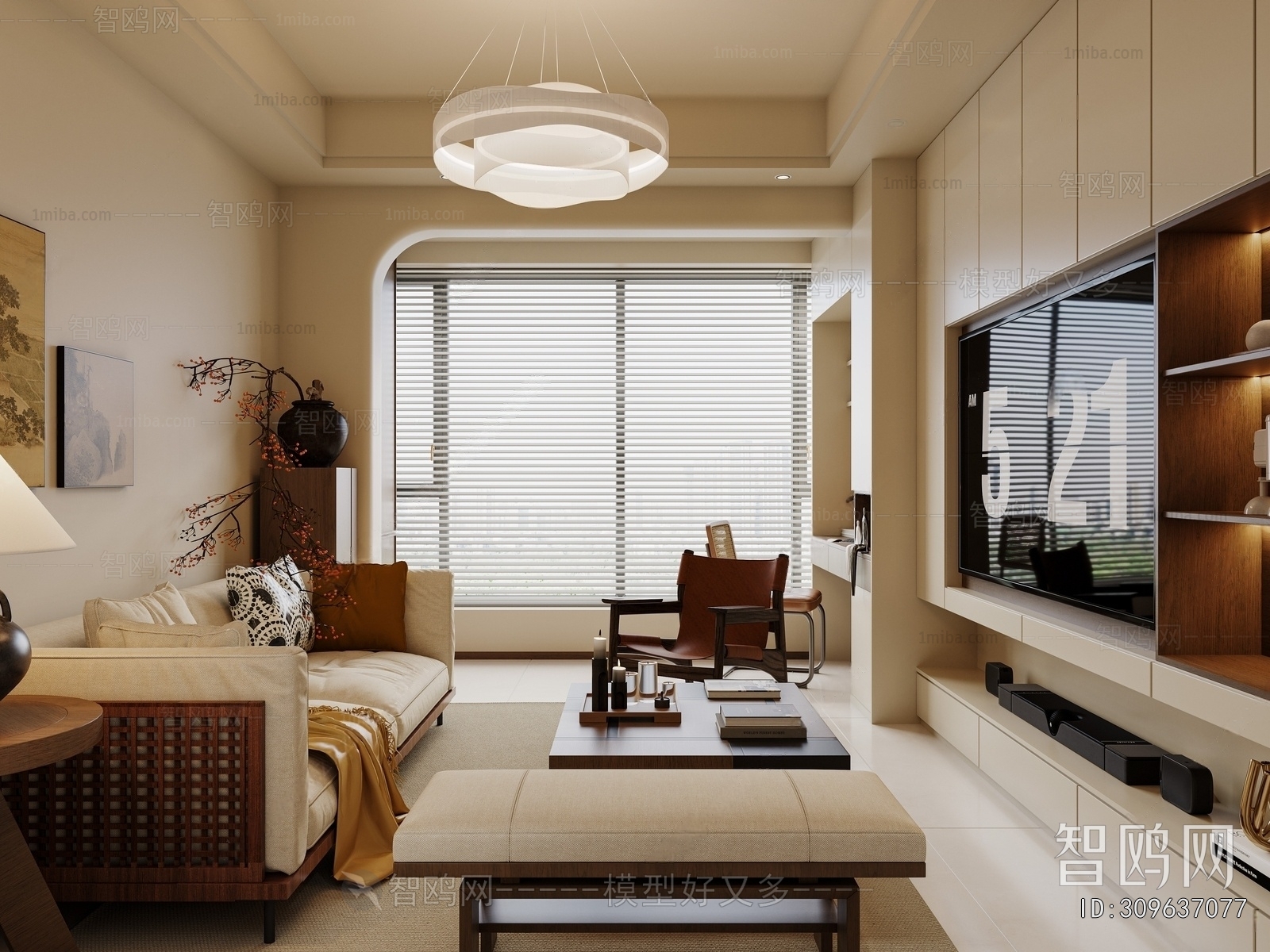 New Chinese Style A Living Room