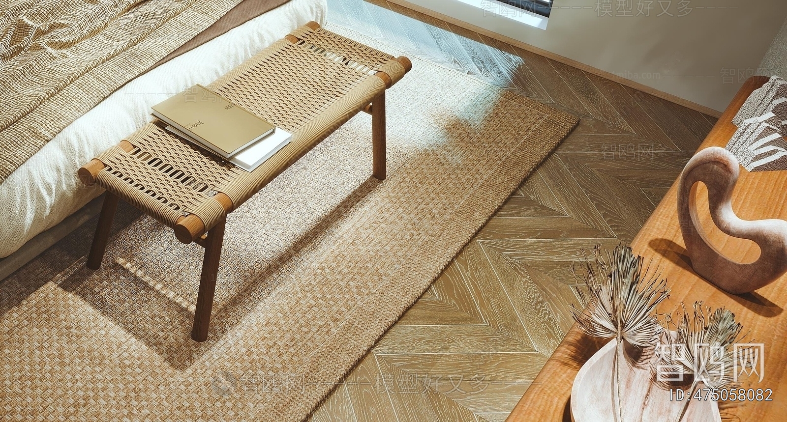 Wabi-sabi Style Double Bed