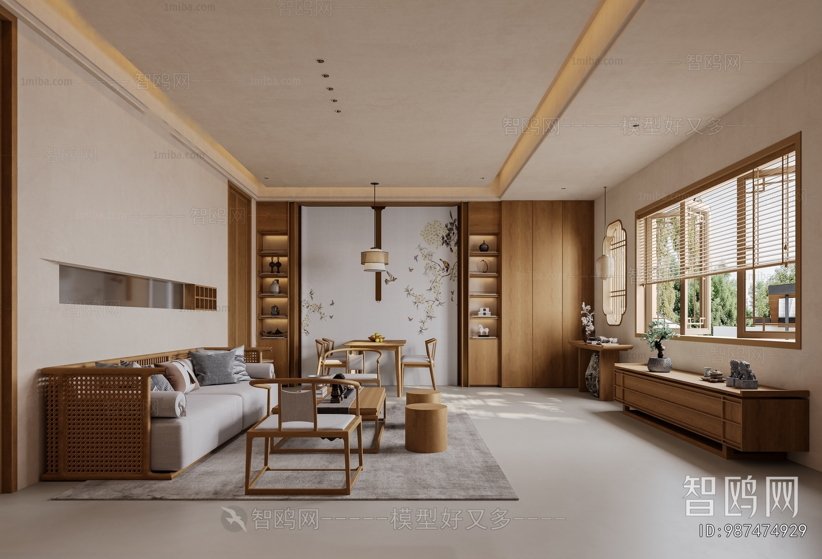 New Chinese Style A Living Room