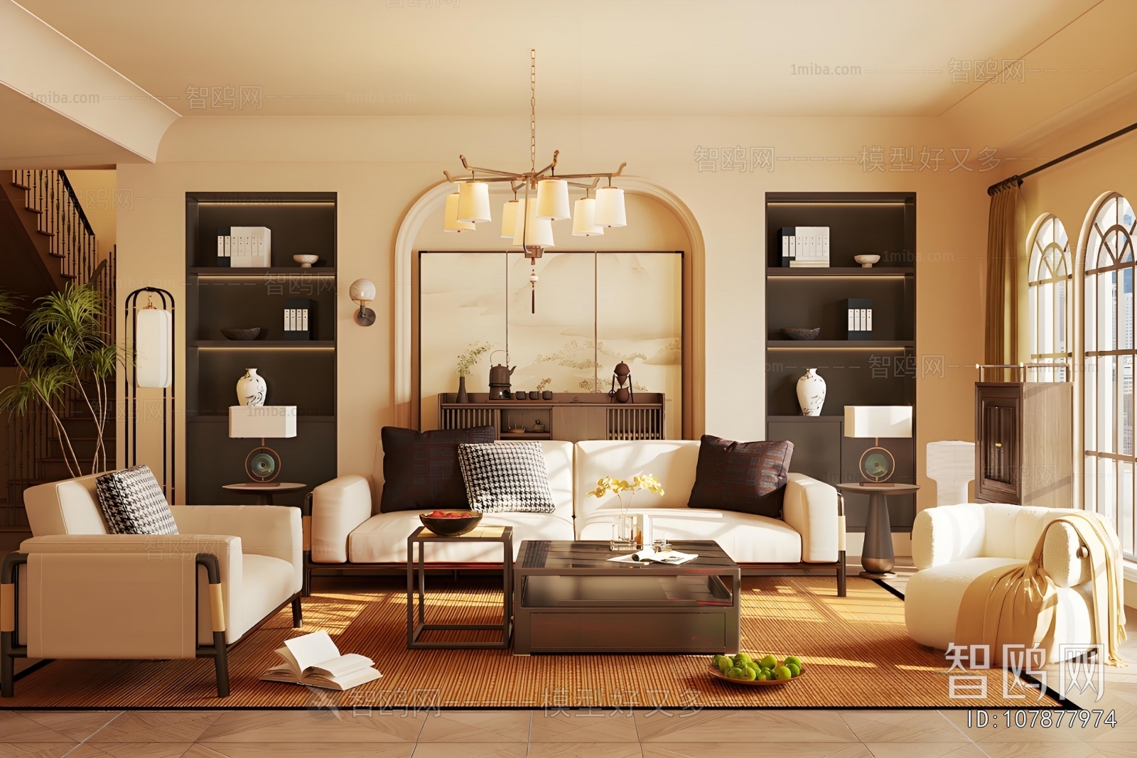 New Chinese Style A Living Room