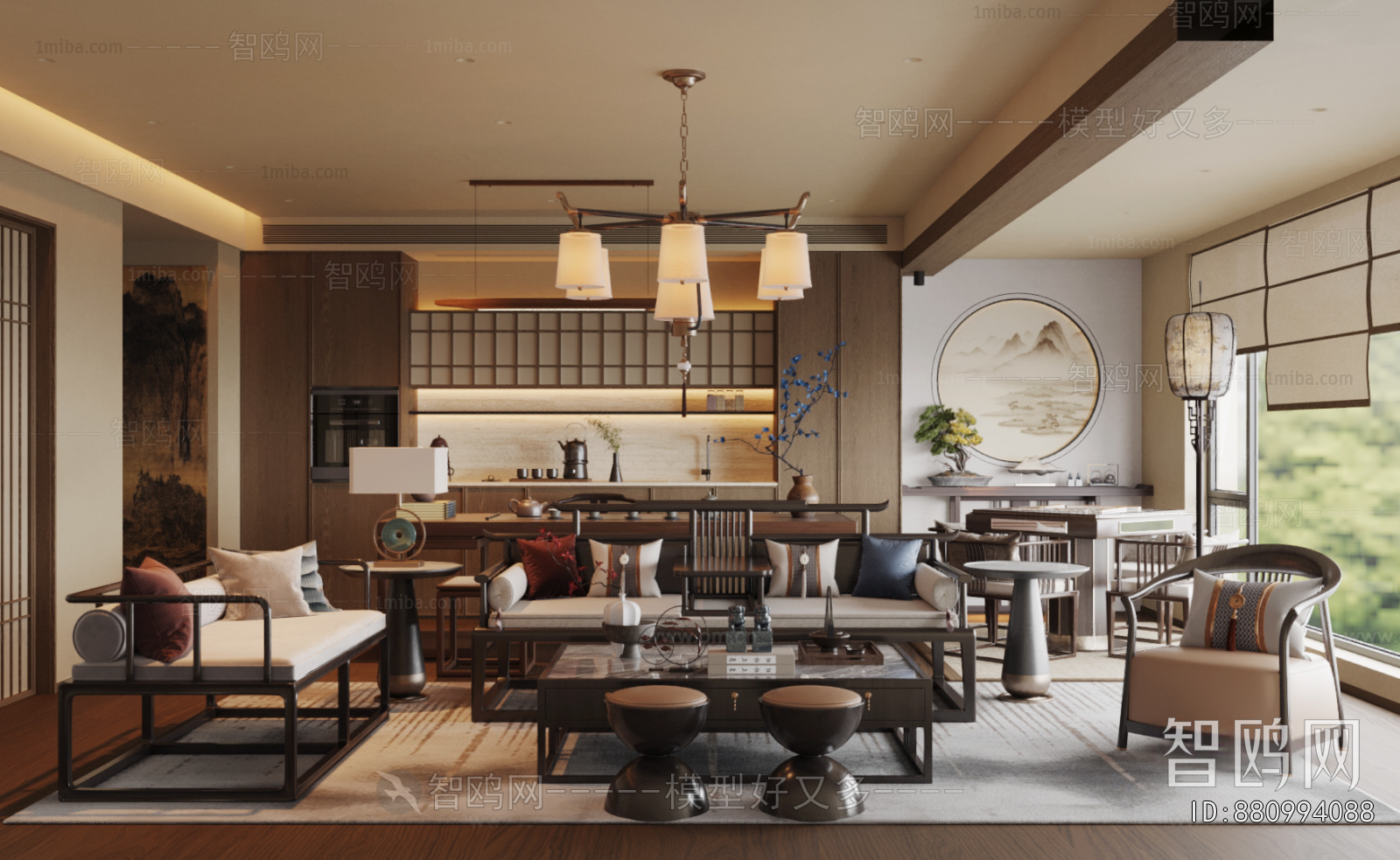 New Chinese Style A Living Room