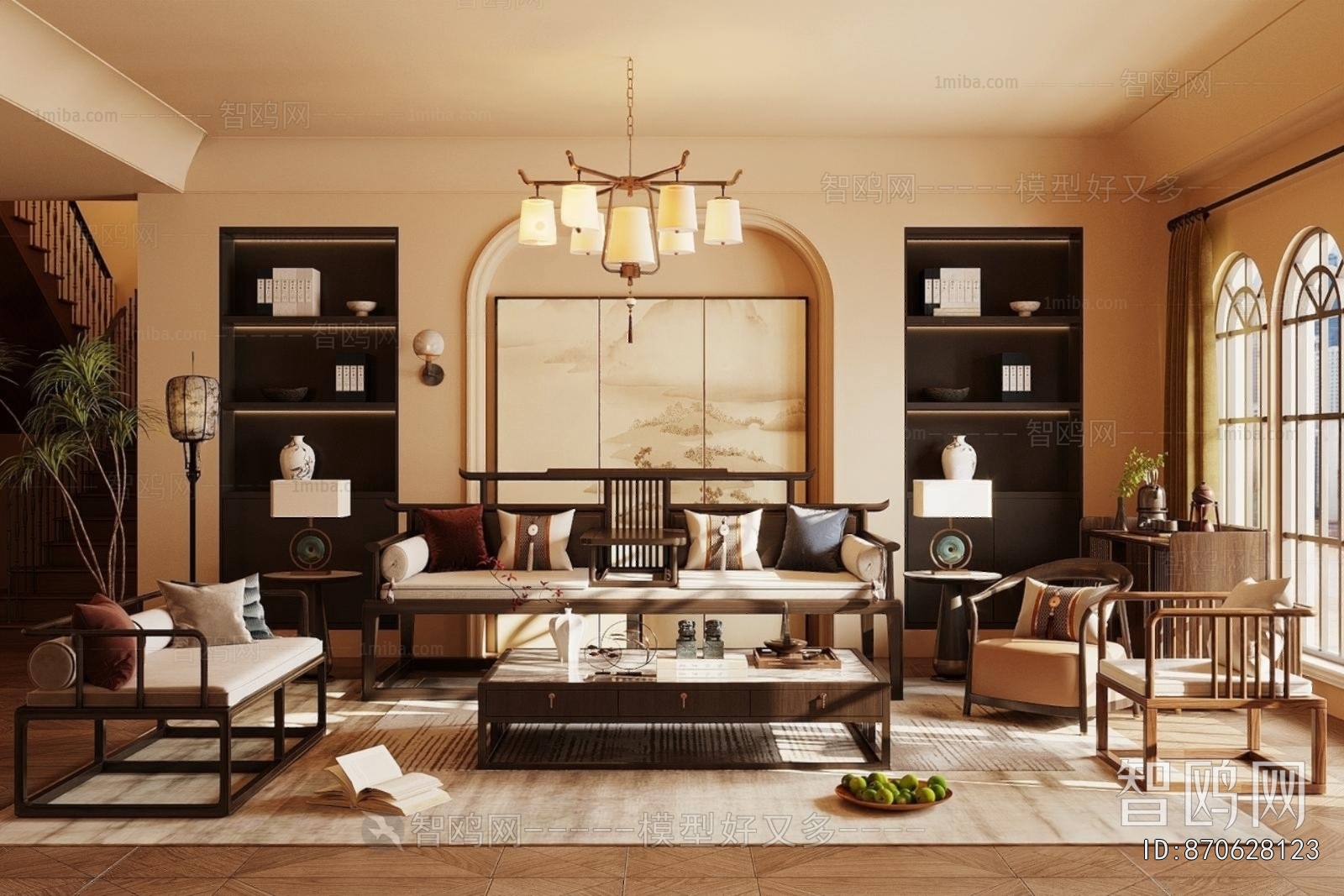 New Chinese Style A Living Room