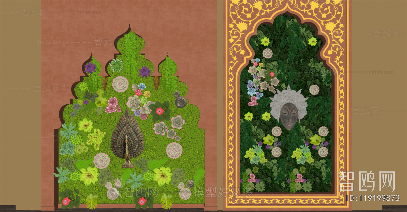 Southeast Asian Style Plant Wall