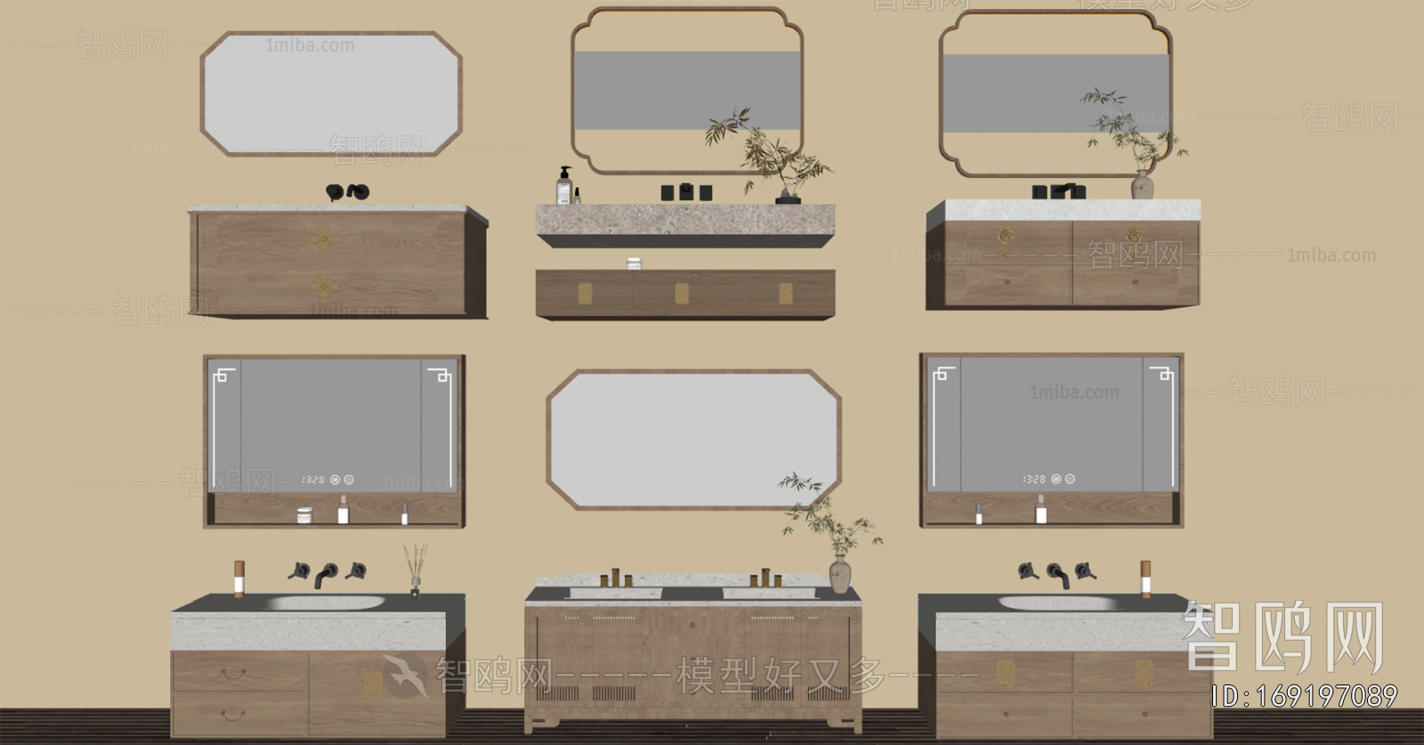 New Chinese Style Bathroom Cabinet