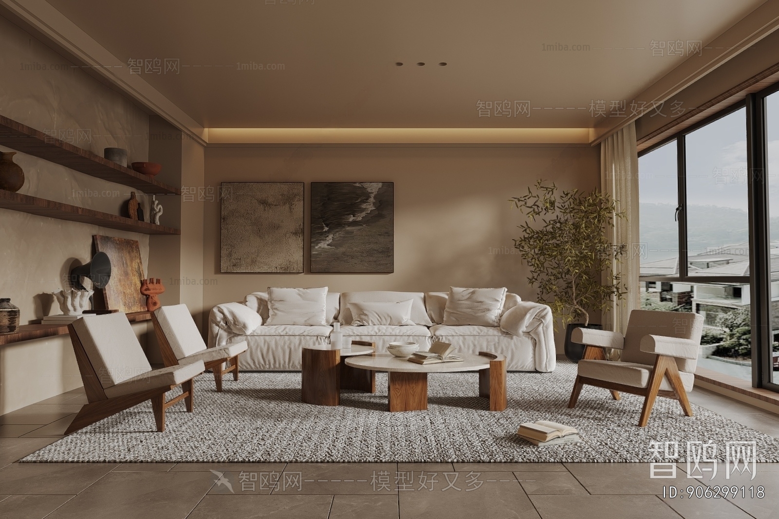 Wabi-sabi Style A Living Room