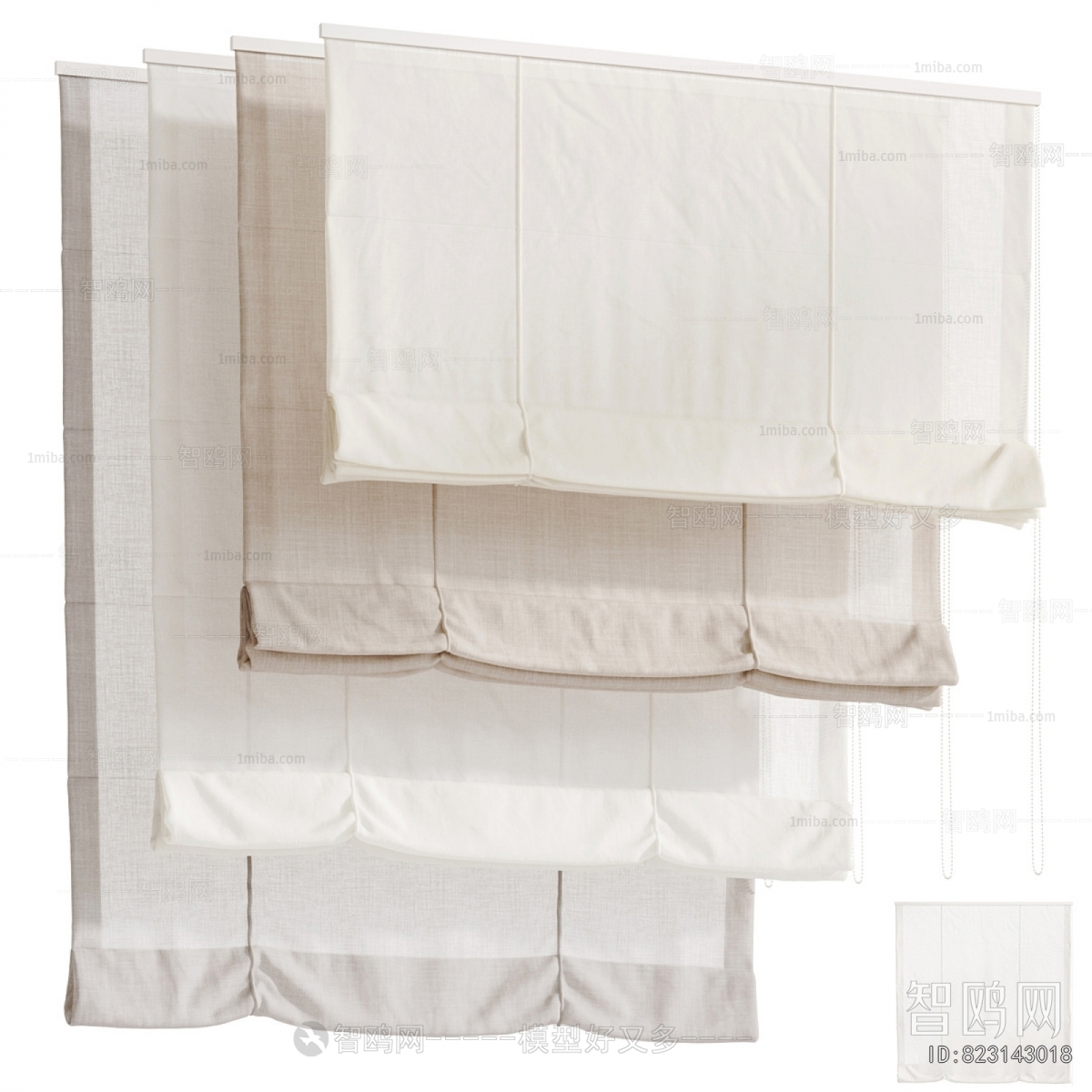 New Chinese Style Roman Curtain