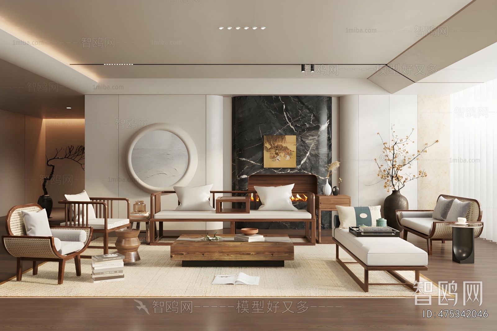 New Chinese Style A Living Room