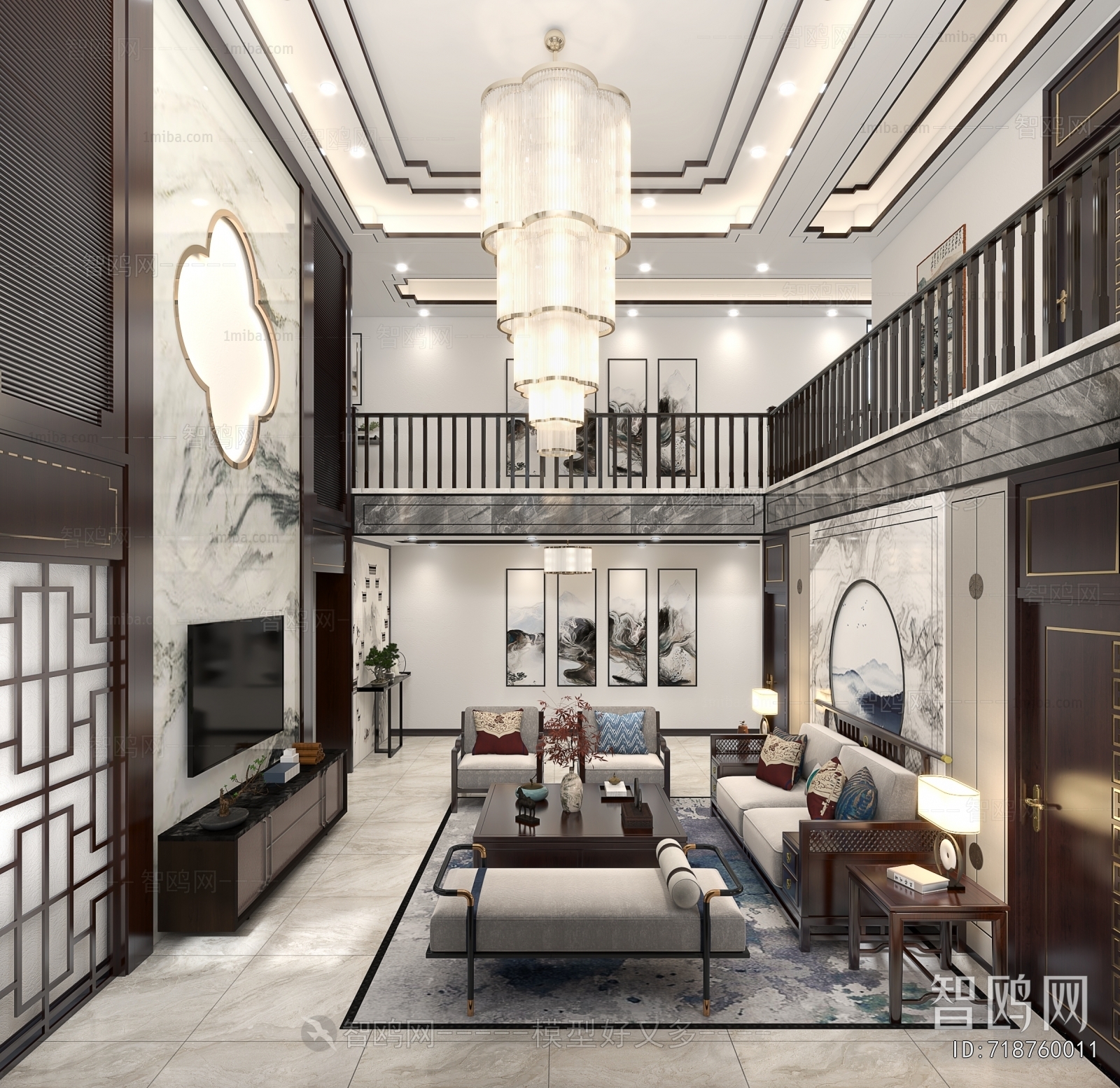 New Chinese Style A Living Room