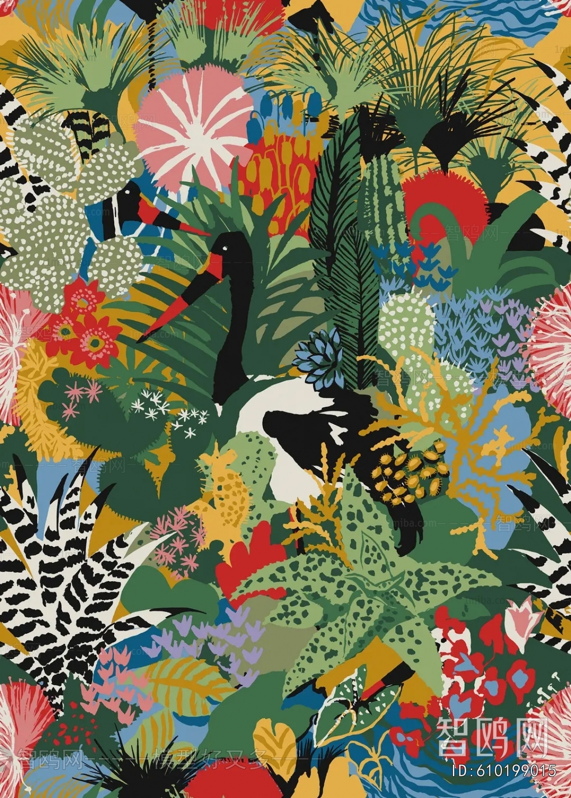 Animal And Plant Pattern Wallpaper