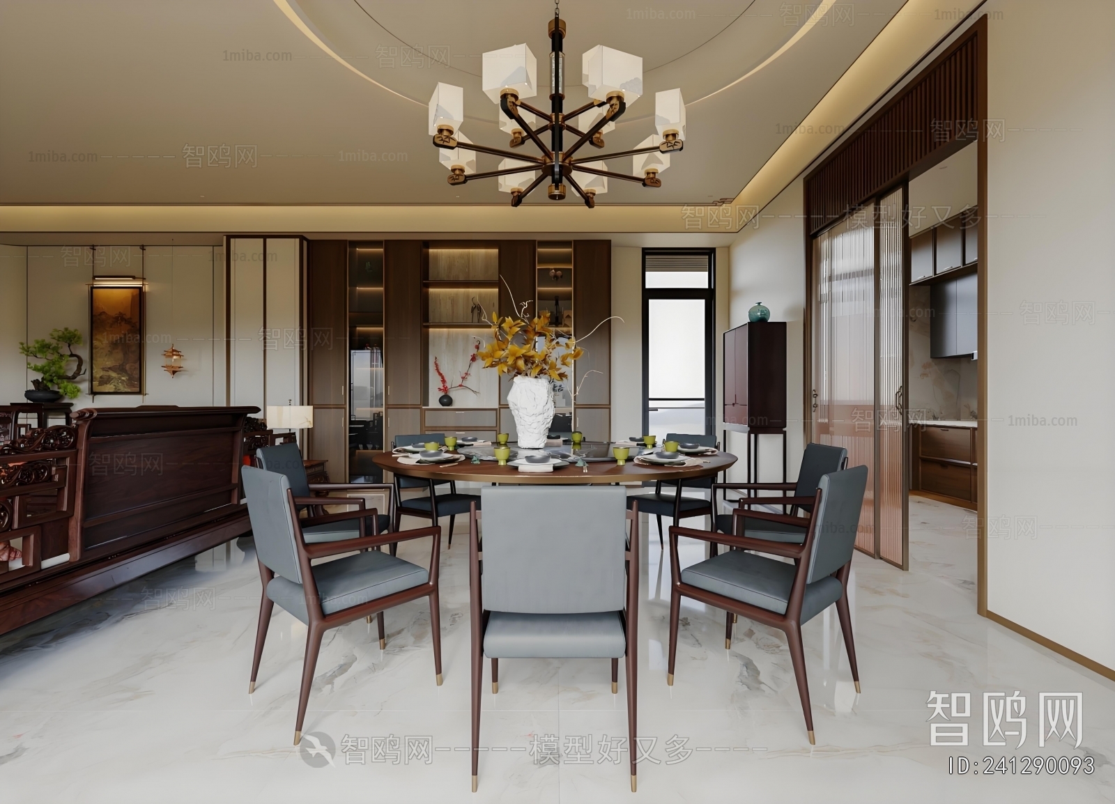 New Chinese Style A Living Room