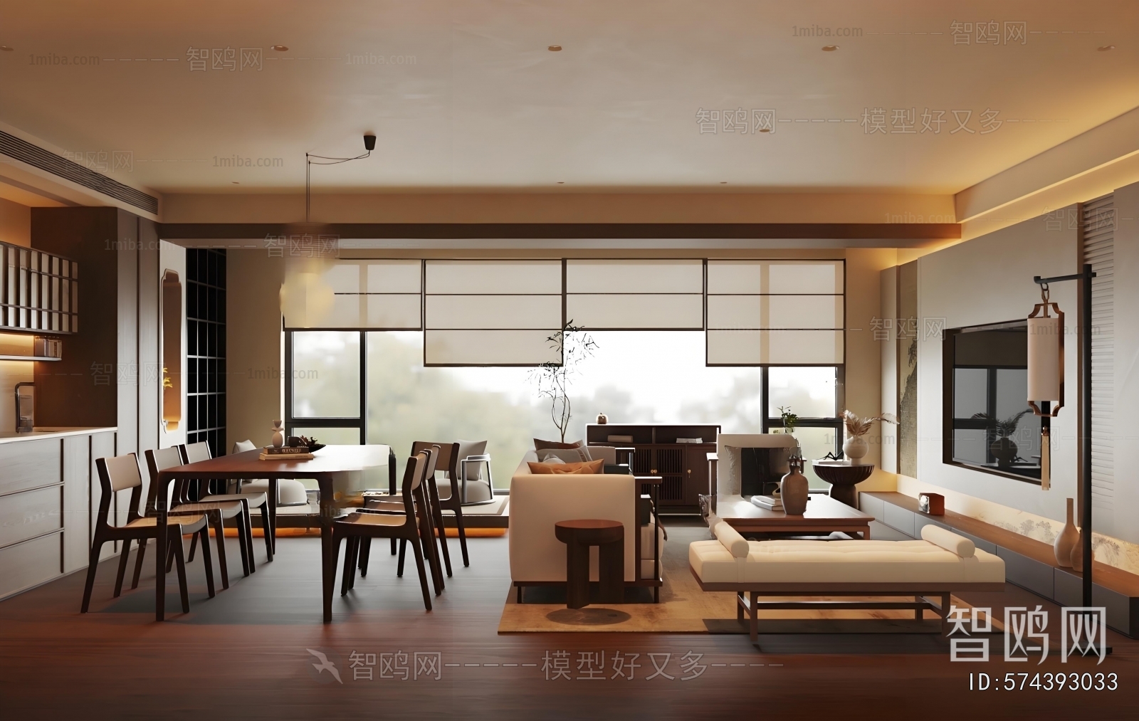 New Chinese Style A Living Room