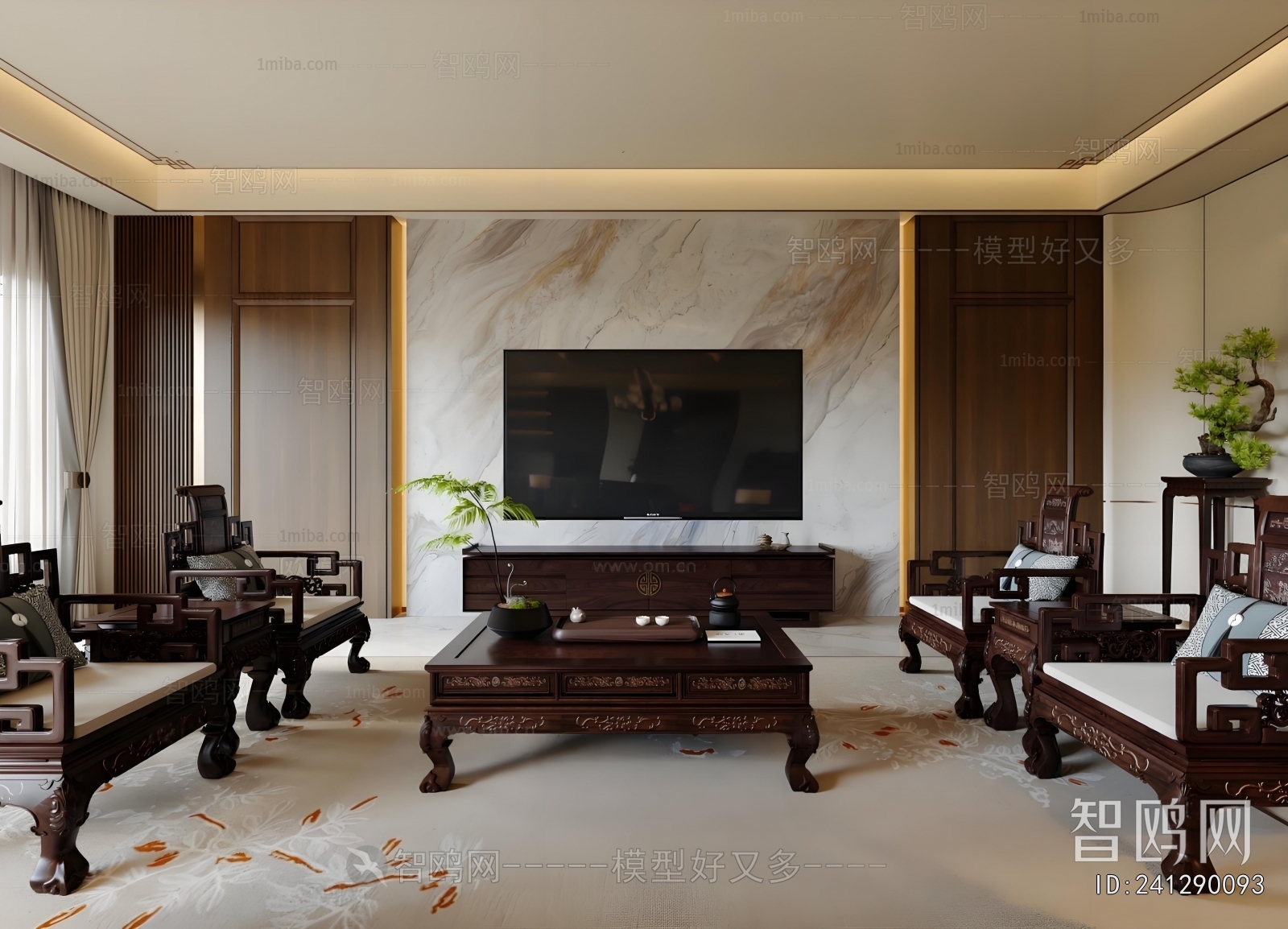 New Chinese Style A Living Room