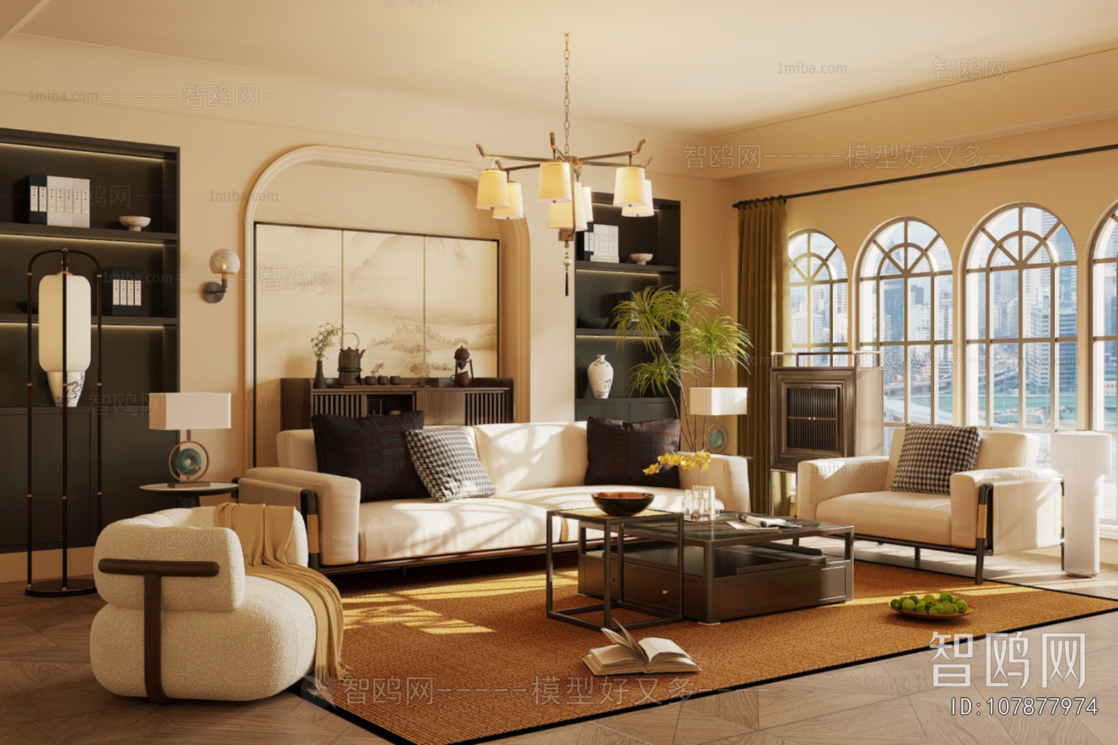 New Chinese Style A Living Room