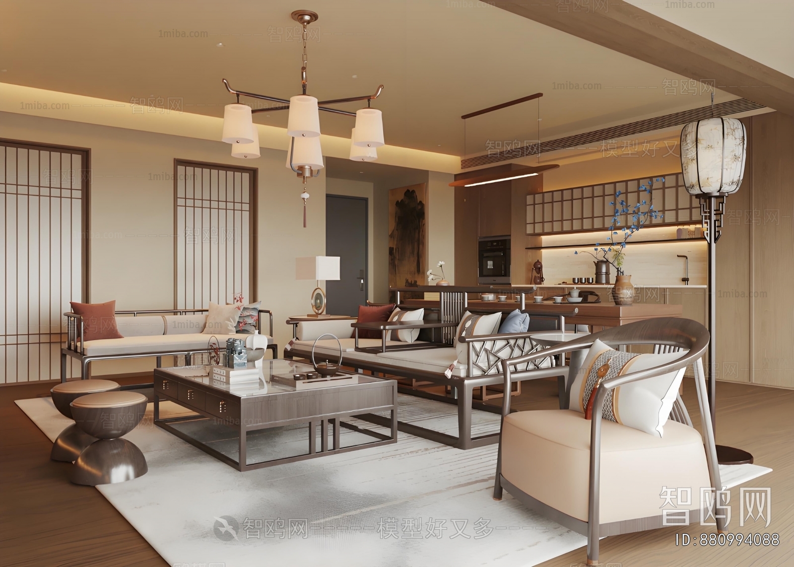 New Chinese Style A Living Room