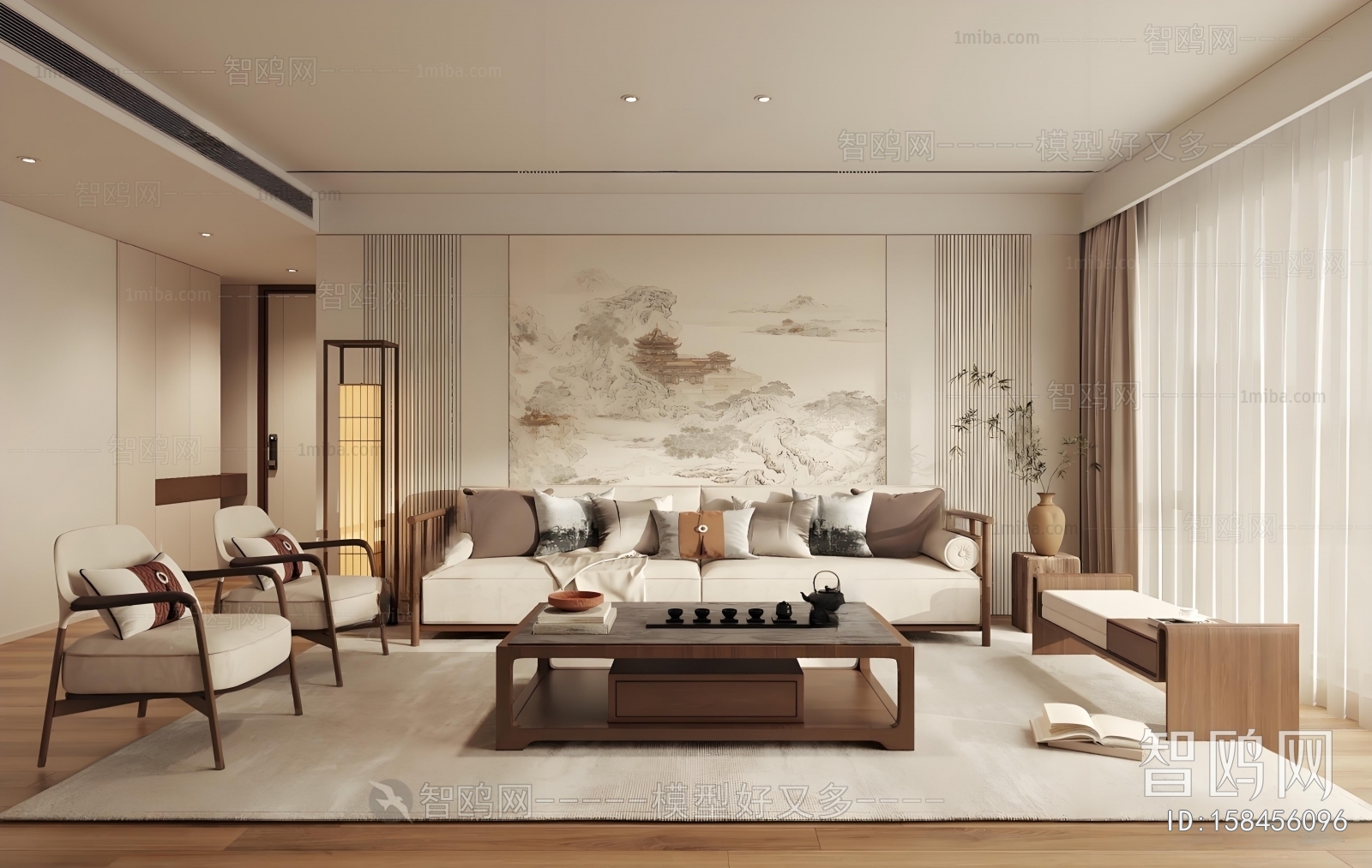 New Chinese Style A Living Room