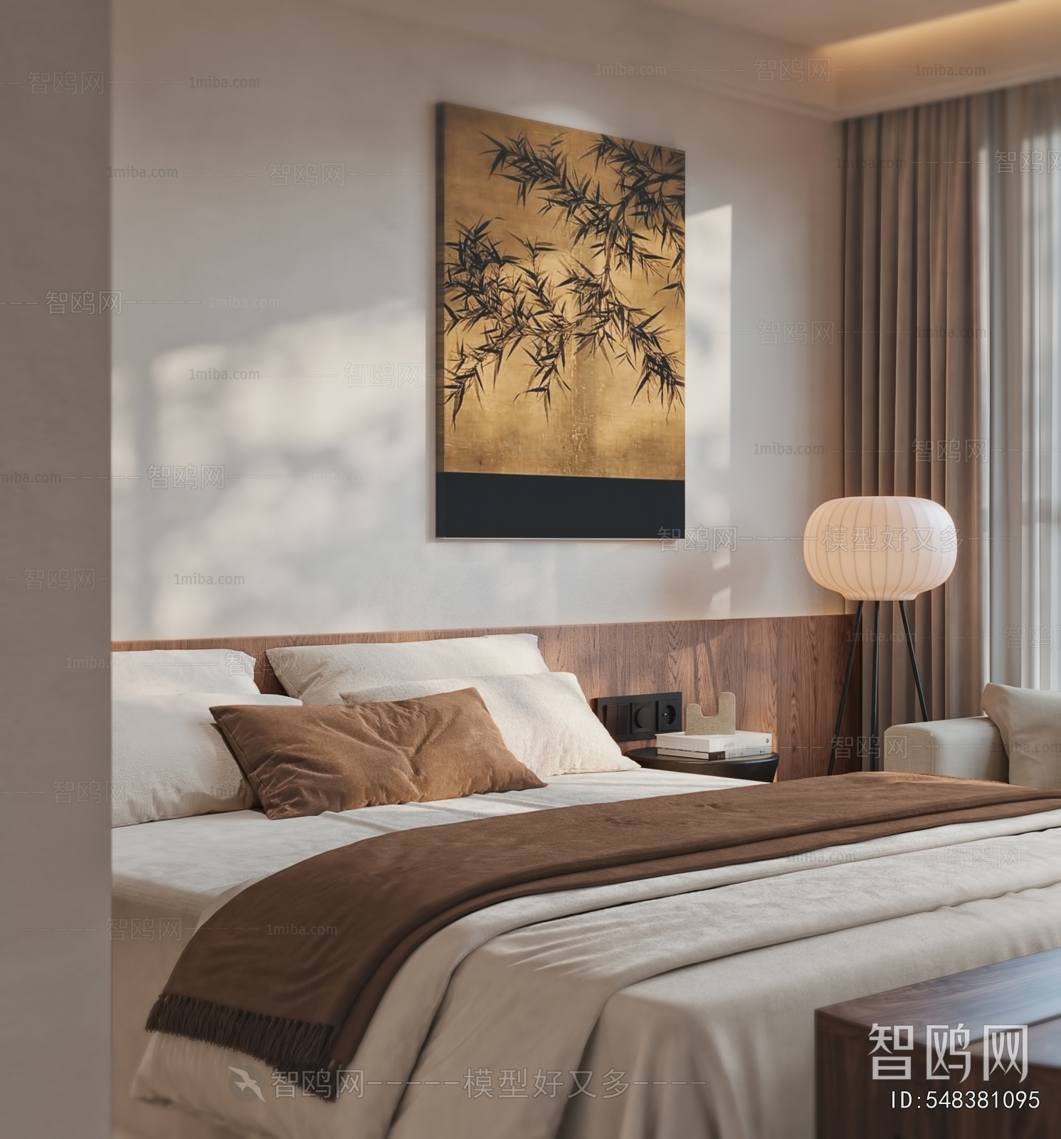 Wabi-sabi Style Guest Room