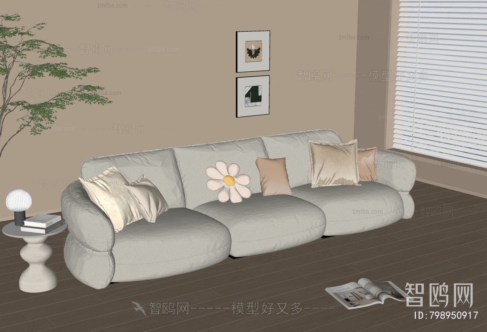 Modern Three-seat Sofa