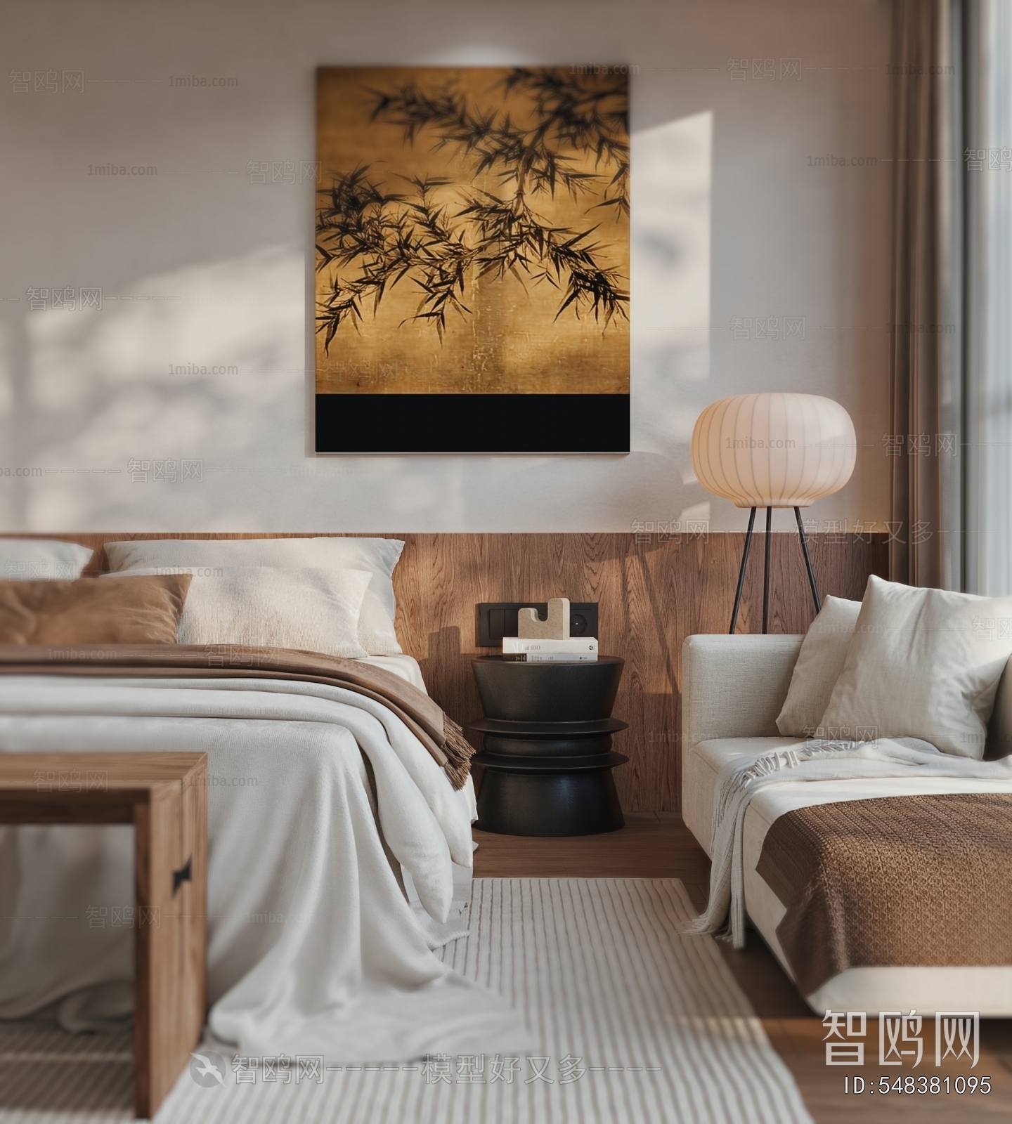 Wabi-sabi Style Guest Room