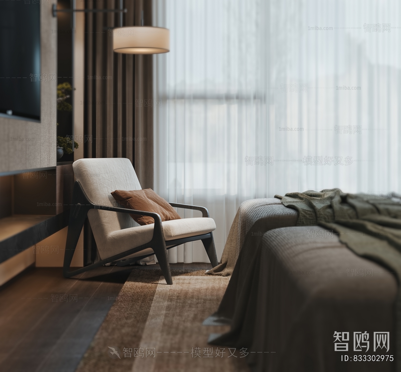 Wabi-sabi Style Guest Room