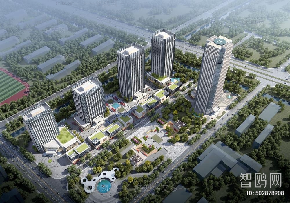 Modern Architectural Bird's-eye View Planning