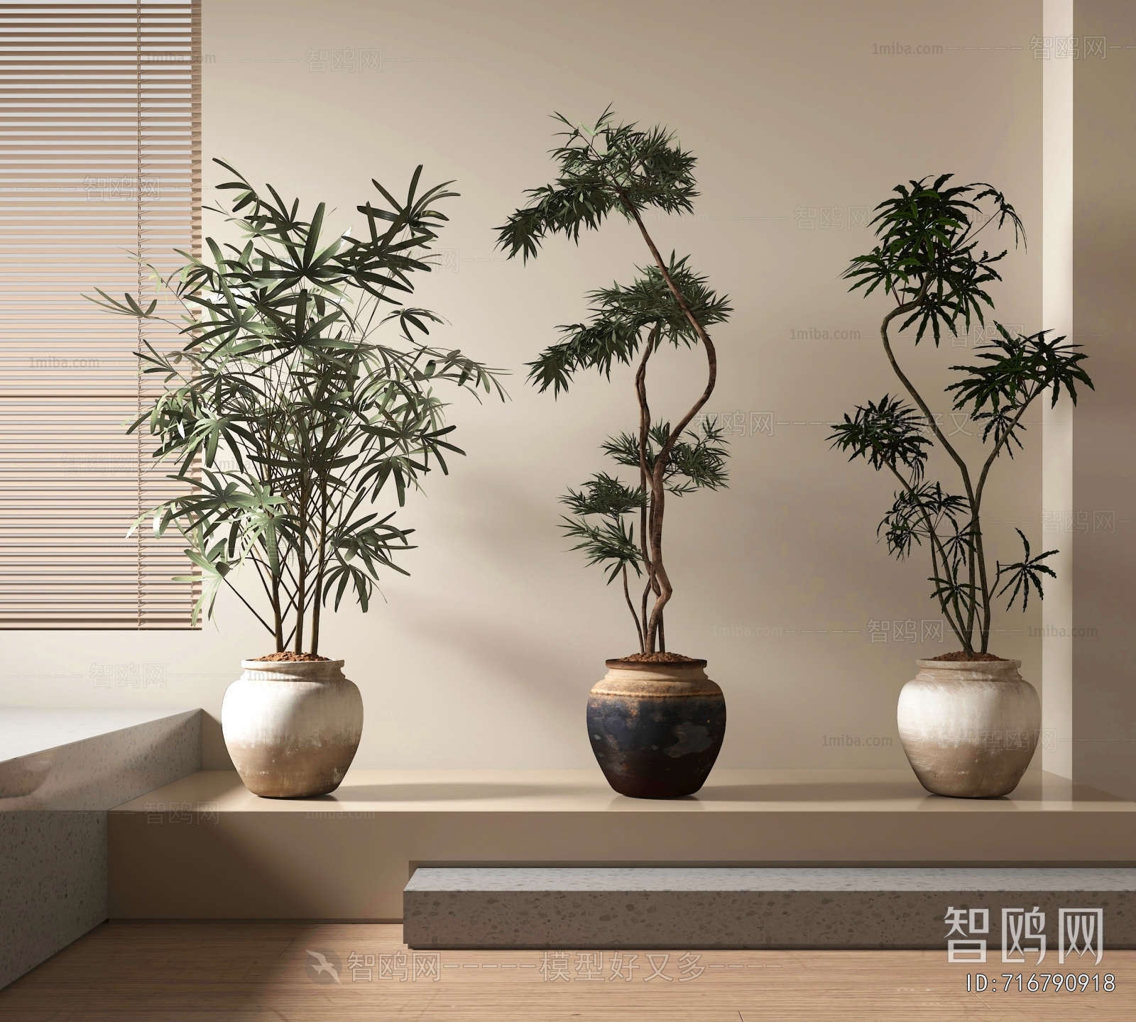 Wabi-sabi Style Ground Green Plant Potted Plants