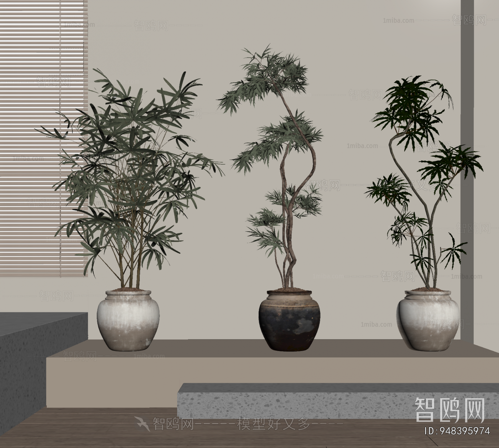 Wabi-sabi Style Ground Green Plant Potted Plants