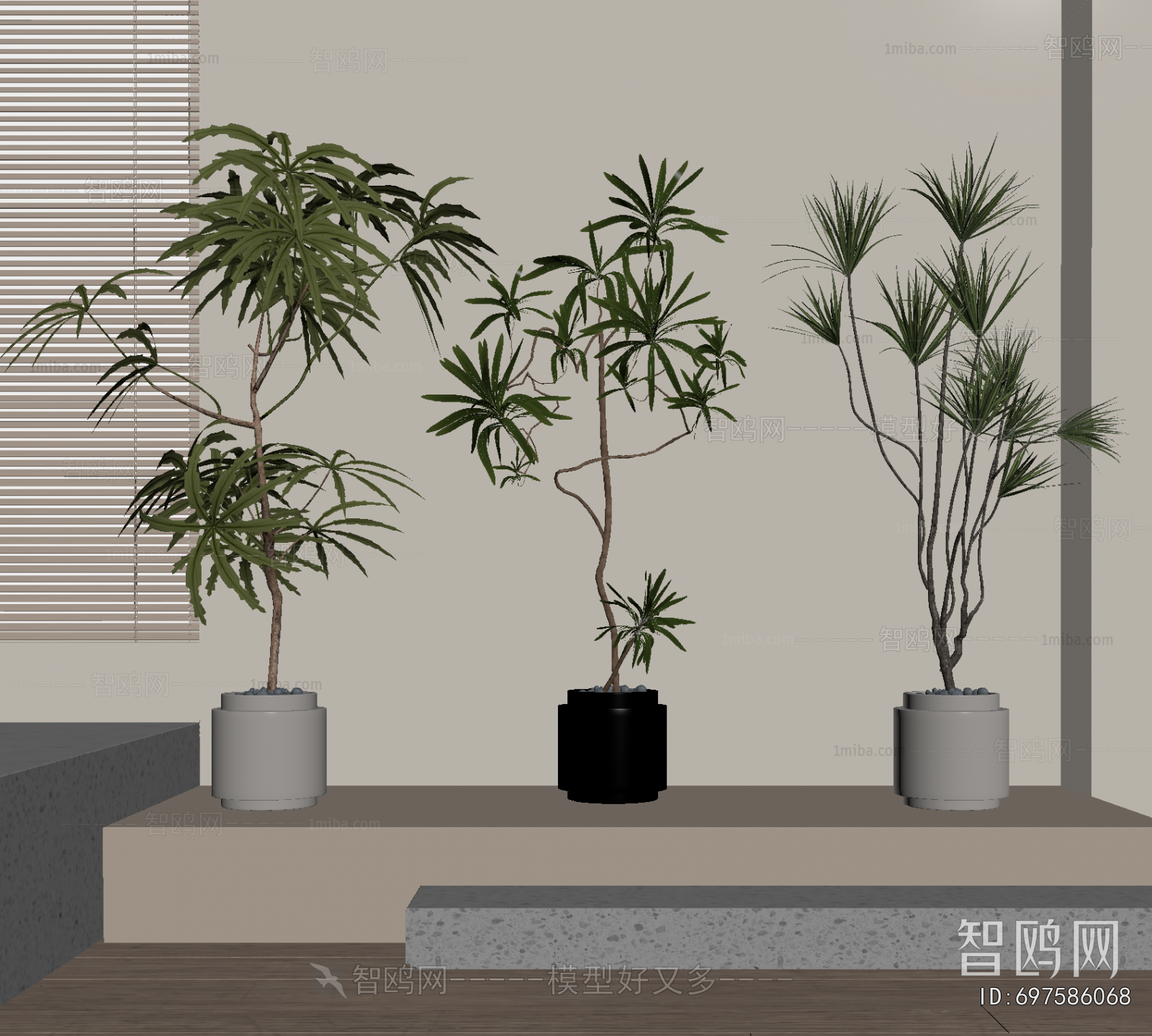 Modern Ground Green Plant Potted Plants