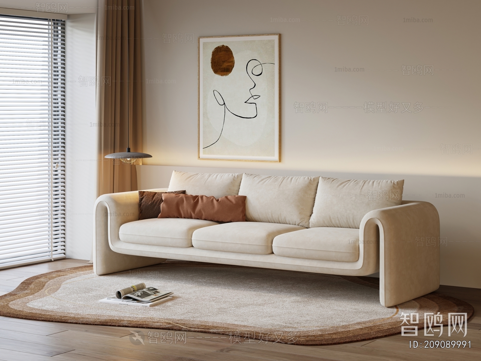 Modern Three-seat Sofa