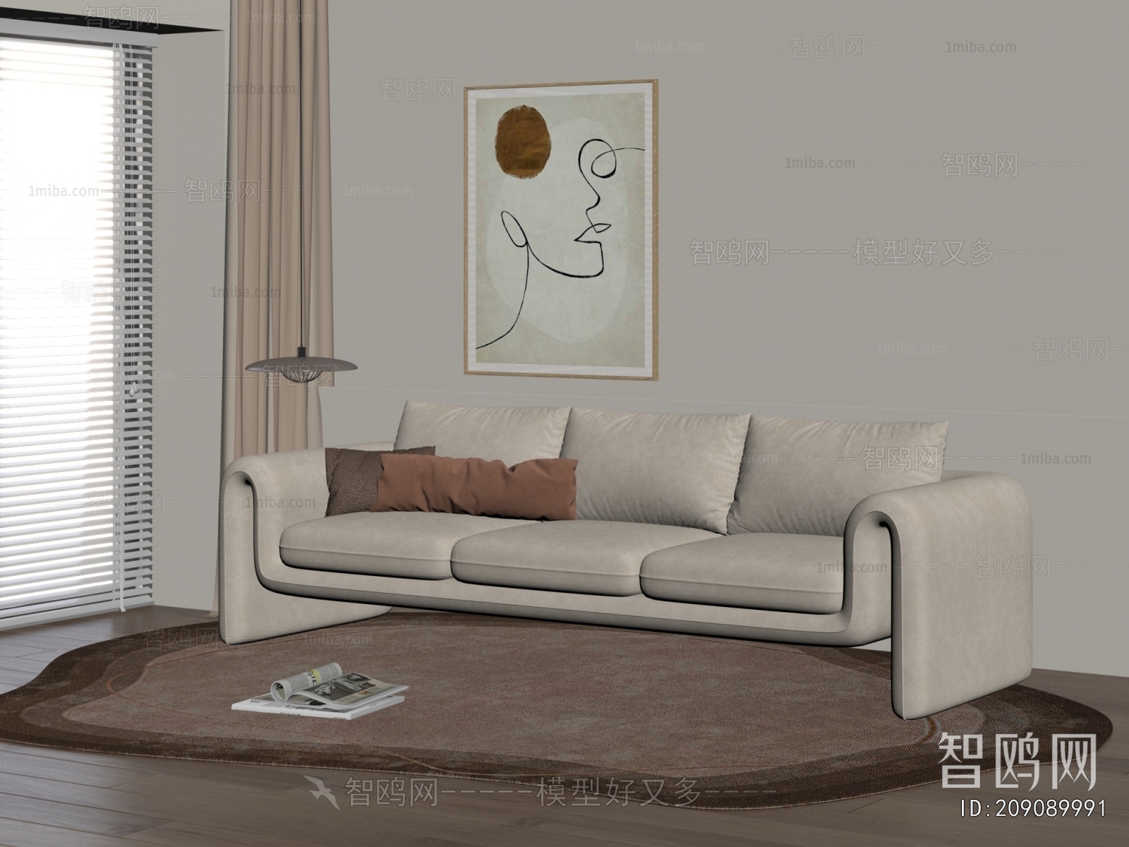 Modern Three-seat Sofa