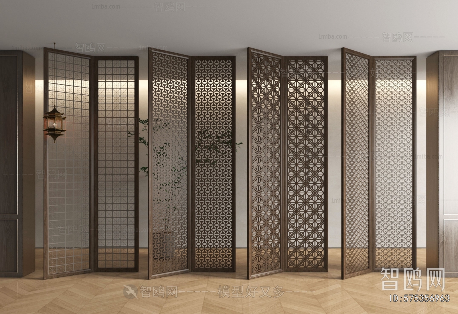 New Chinese Style Wooden Screen Partition