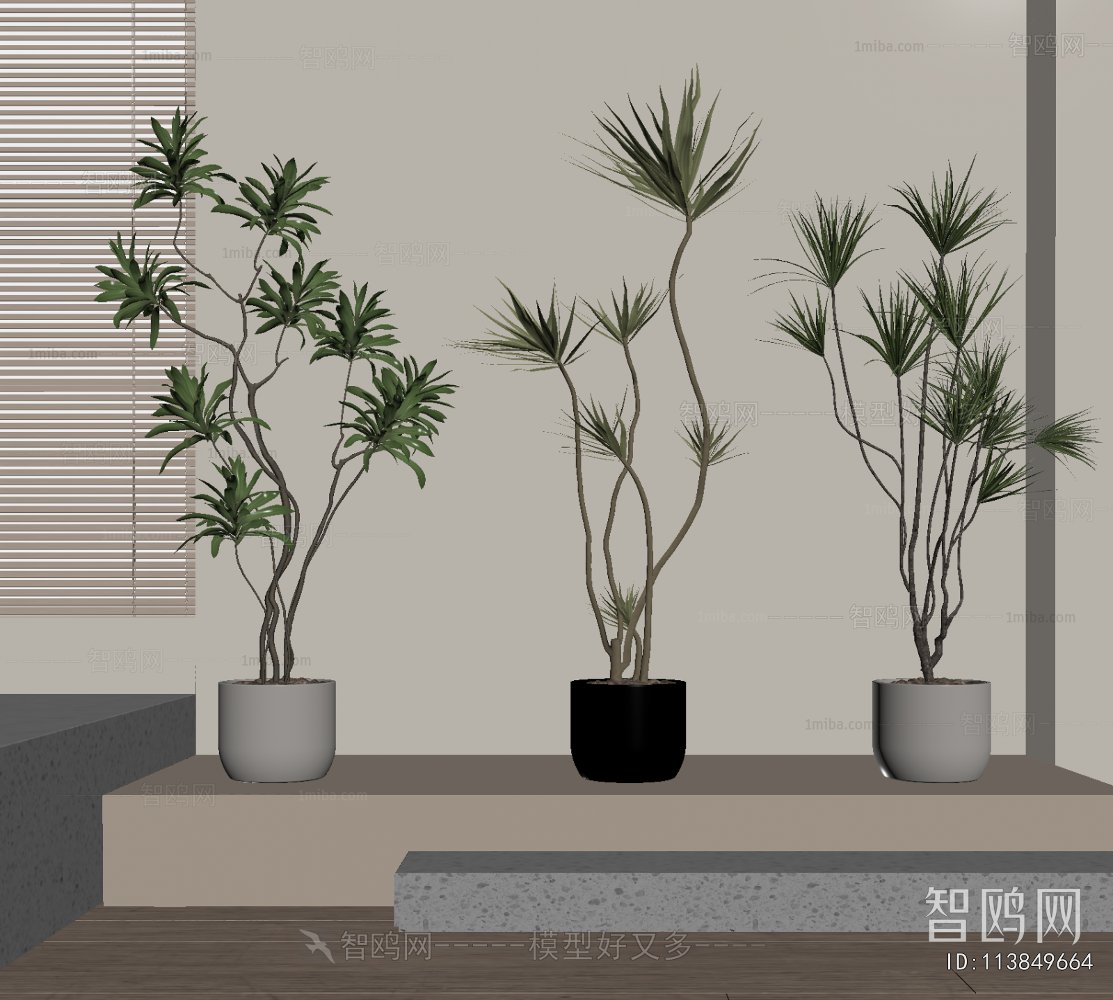 Modern Ground Green Plant Potted Plants