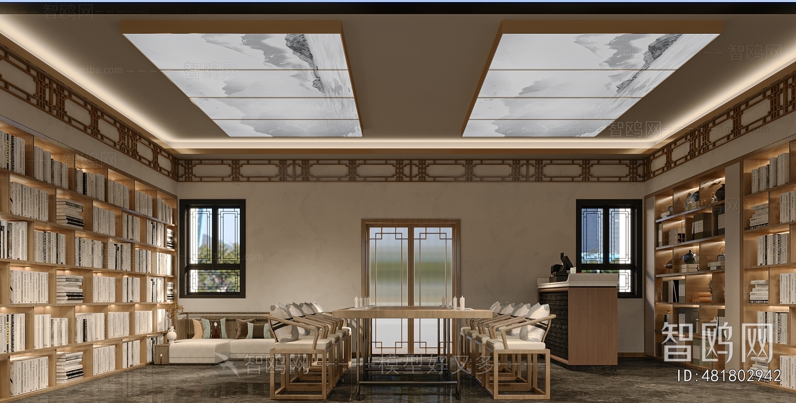 New Chinese Style Bookstore Book Bar