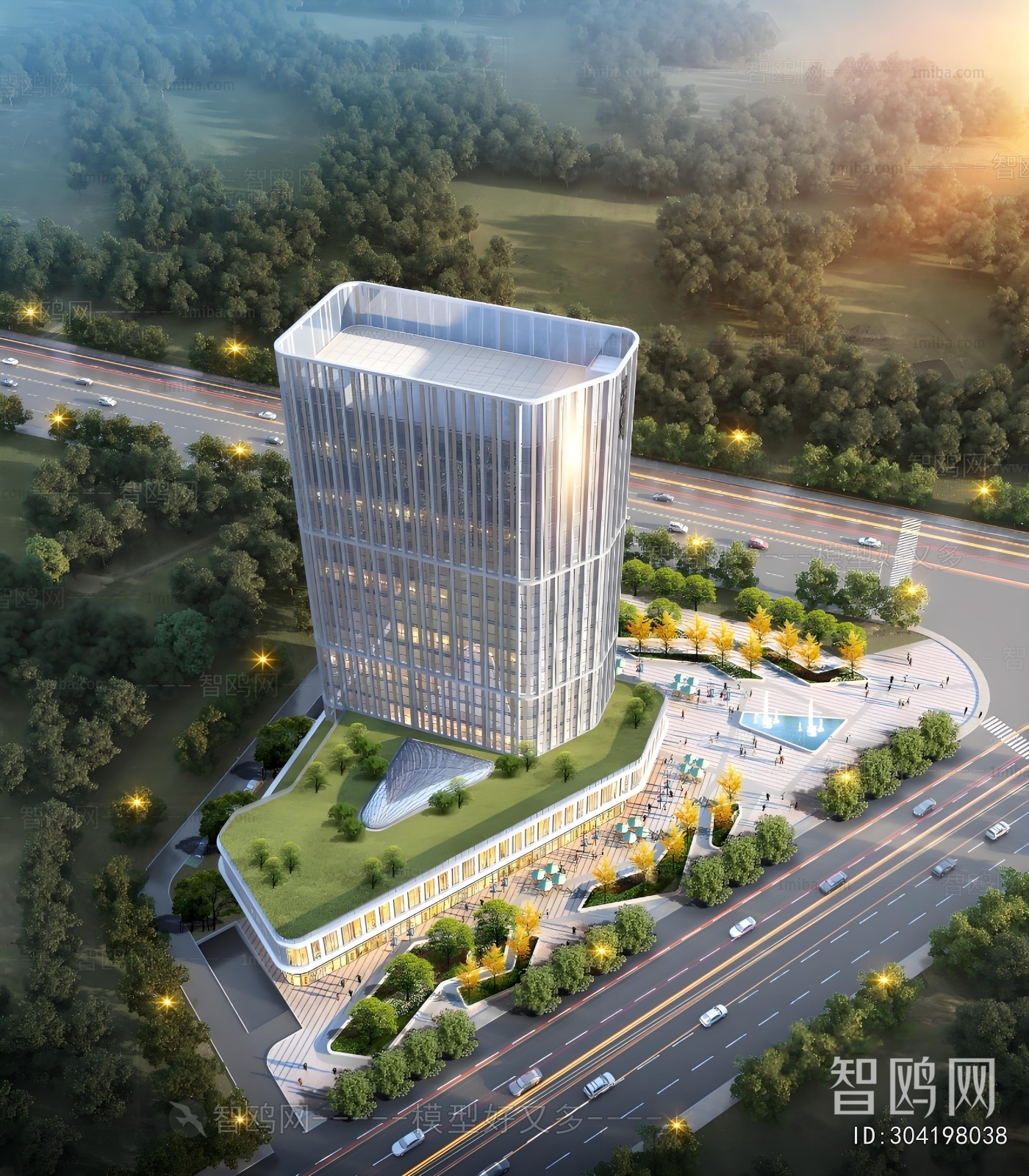 Modern Architectural Bird's-eye View Planning