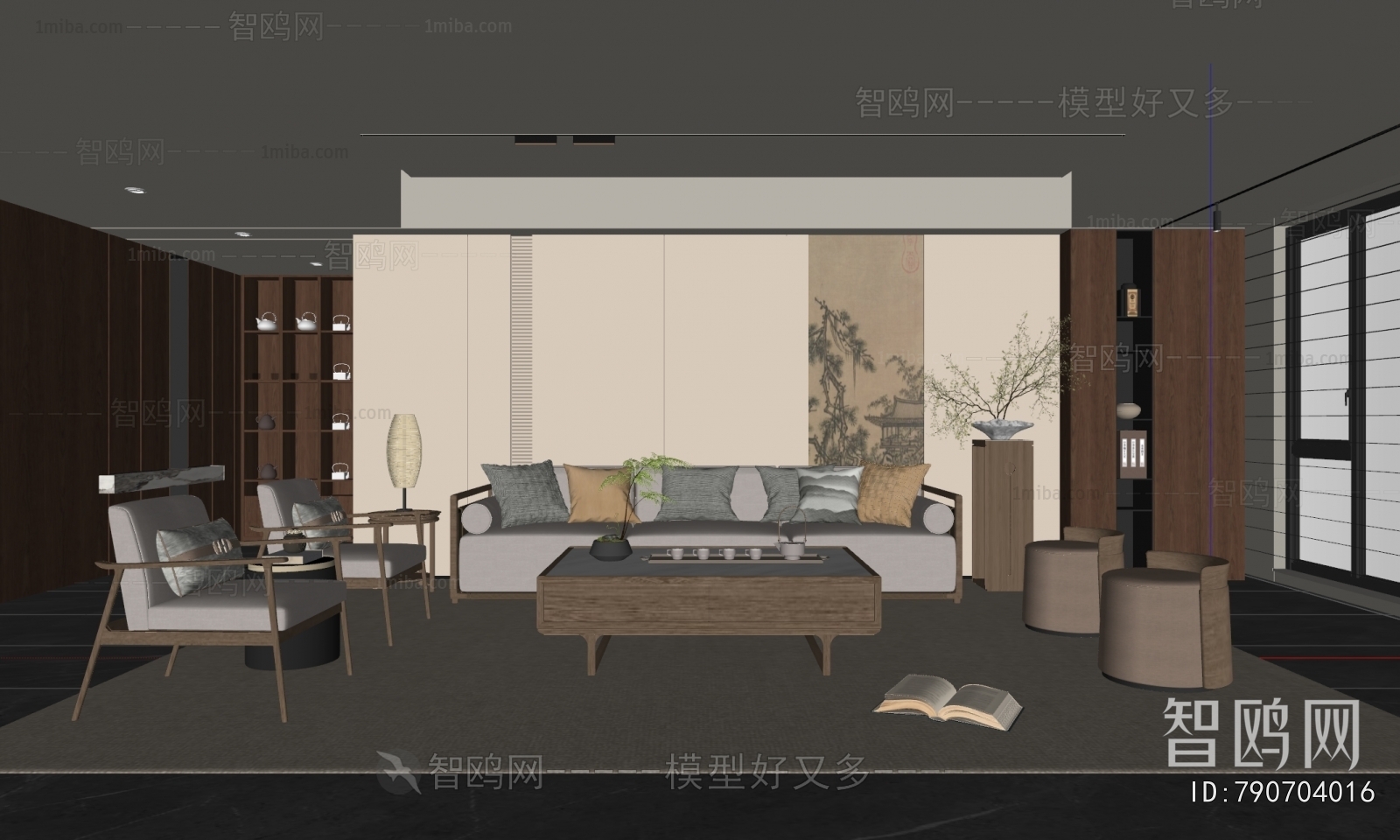 New Chinese Style A Living Room