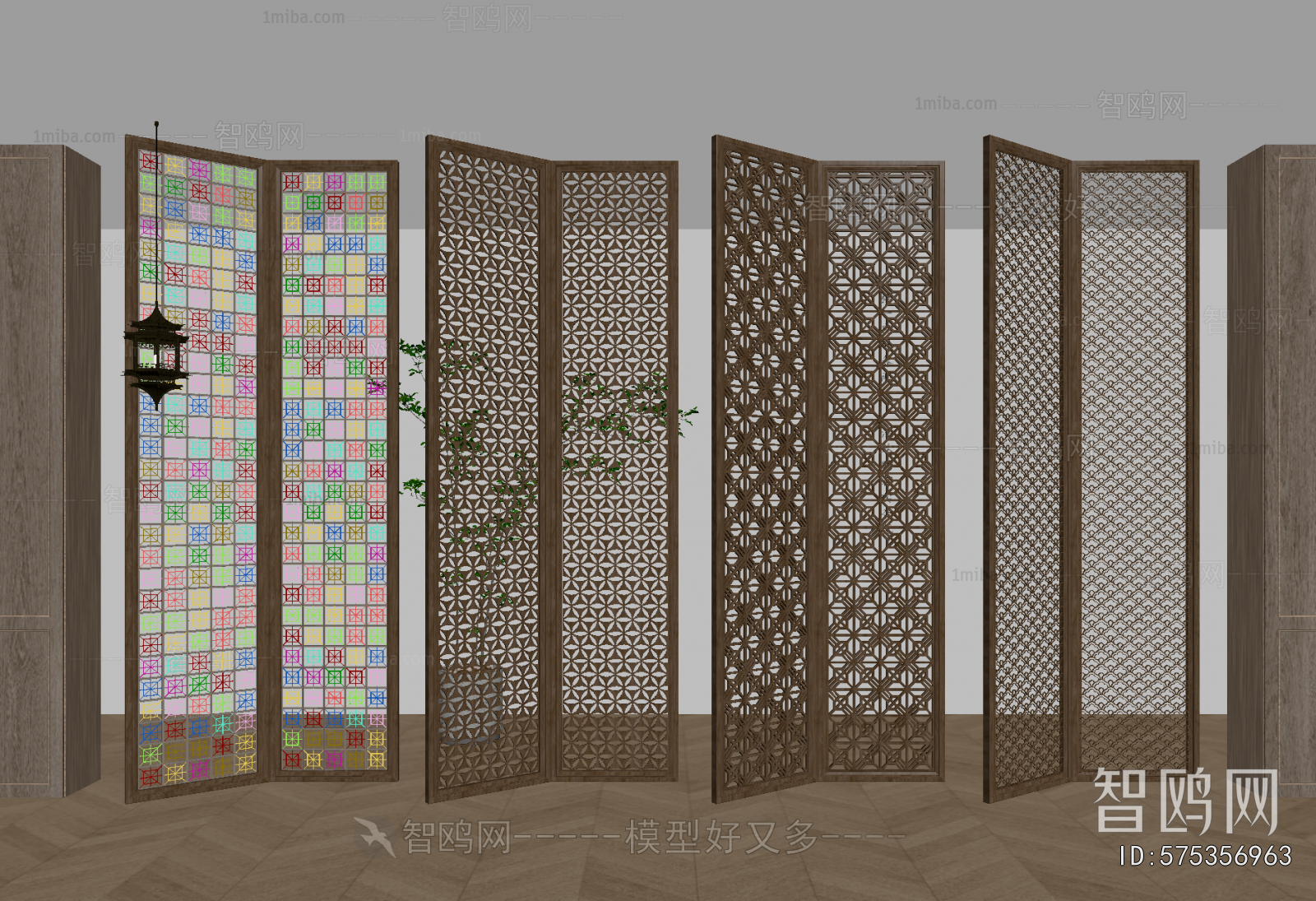 New Chinese Style Wooden Screen Partition
