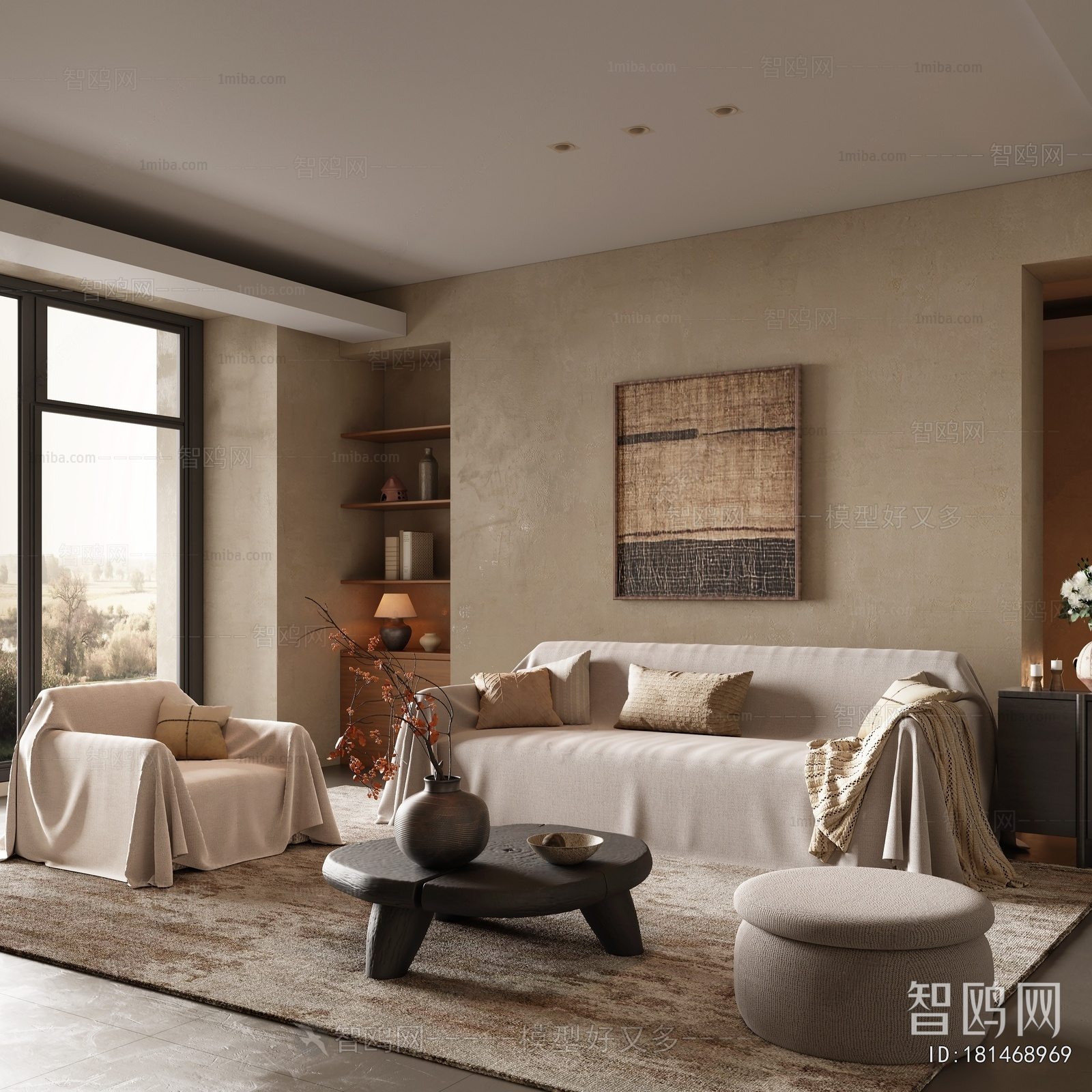 Wabi-sabi Style A Living Room