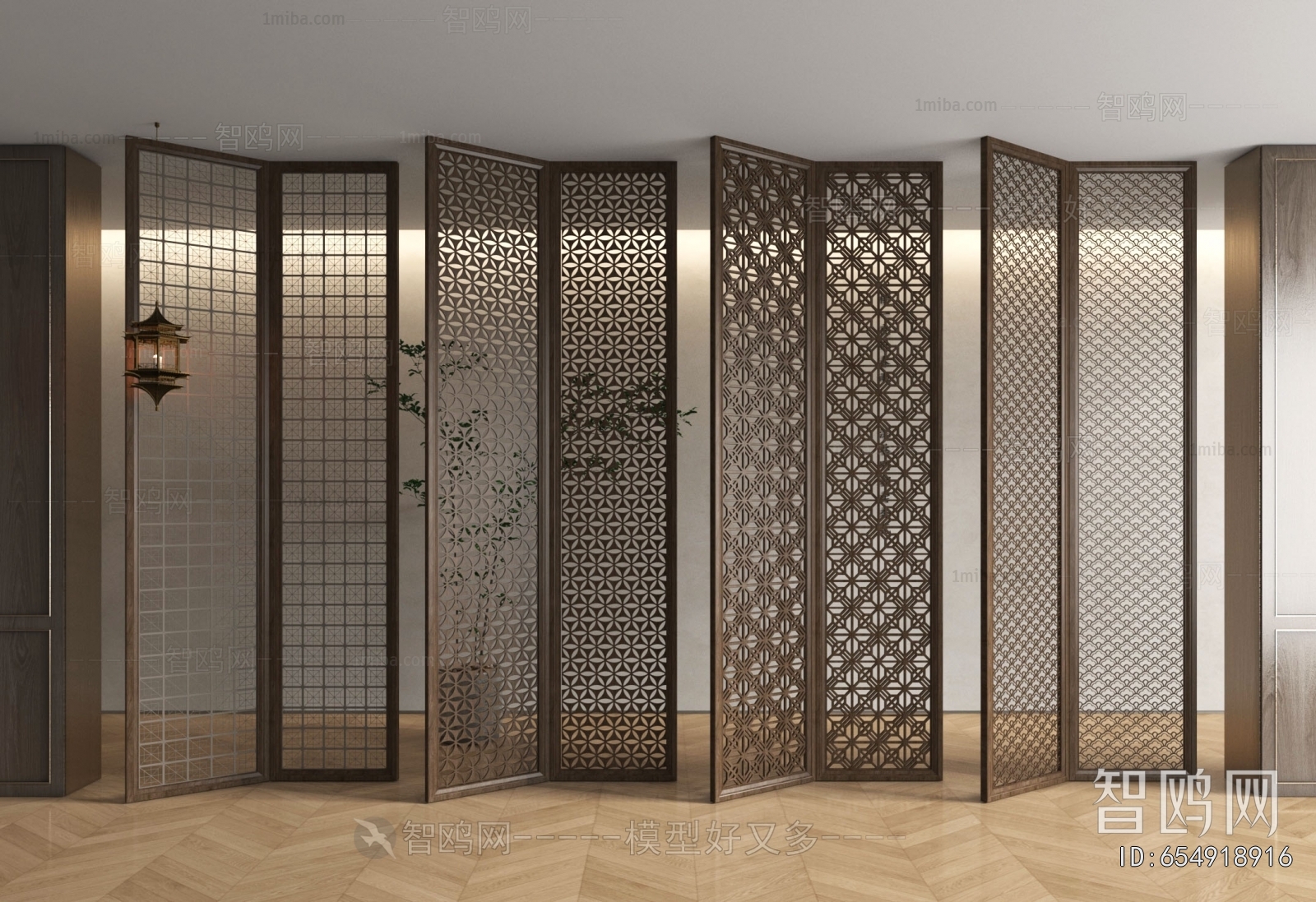 New Chinese Style Wooden Screen Partition