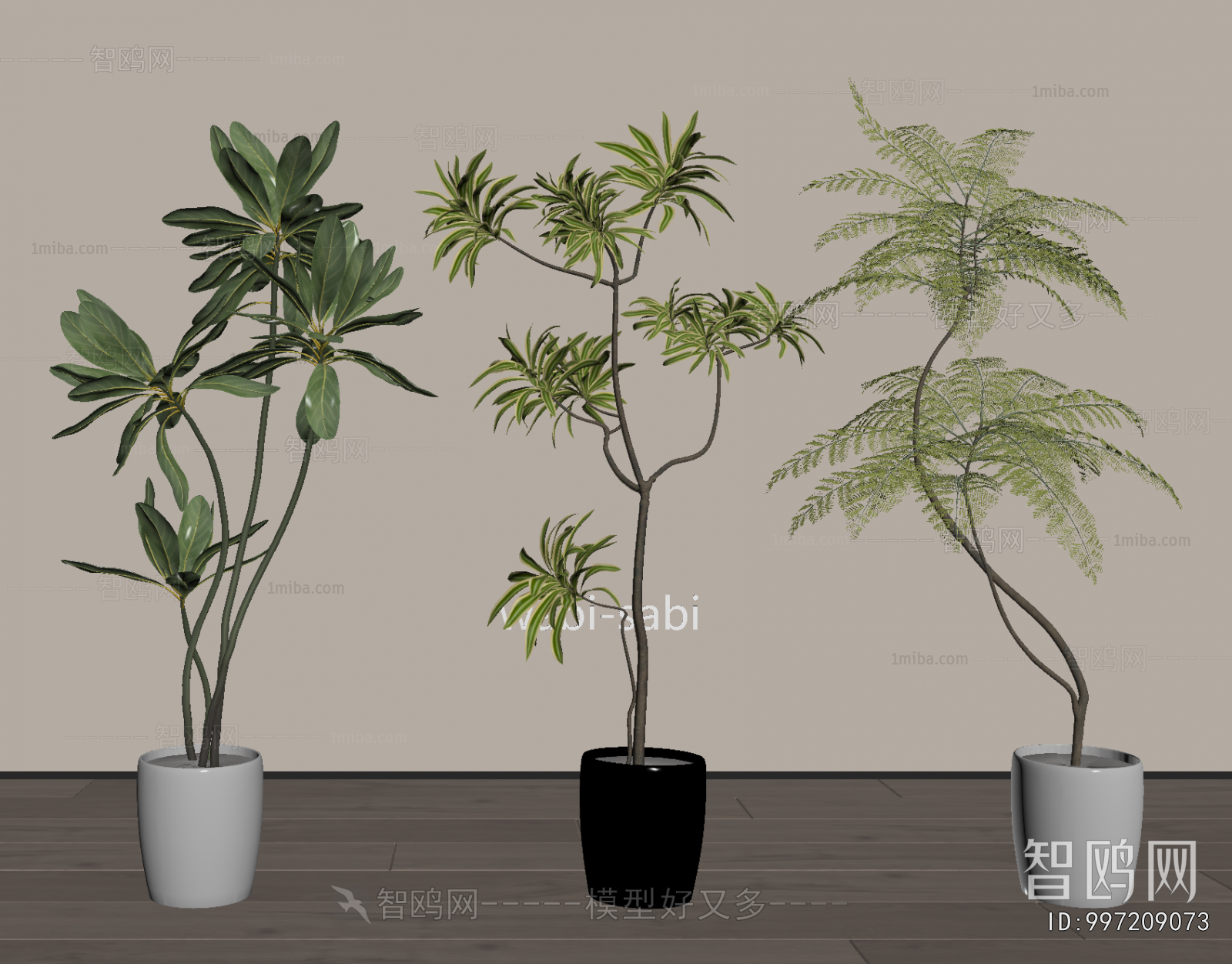 Modern Ground Green Plant Potted Plants