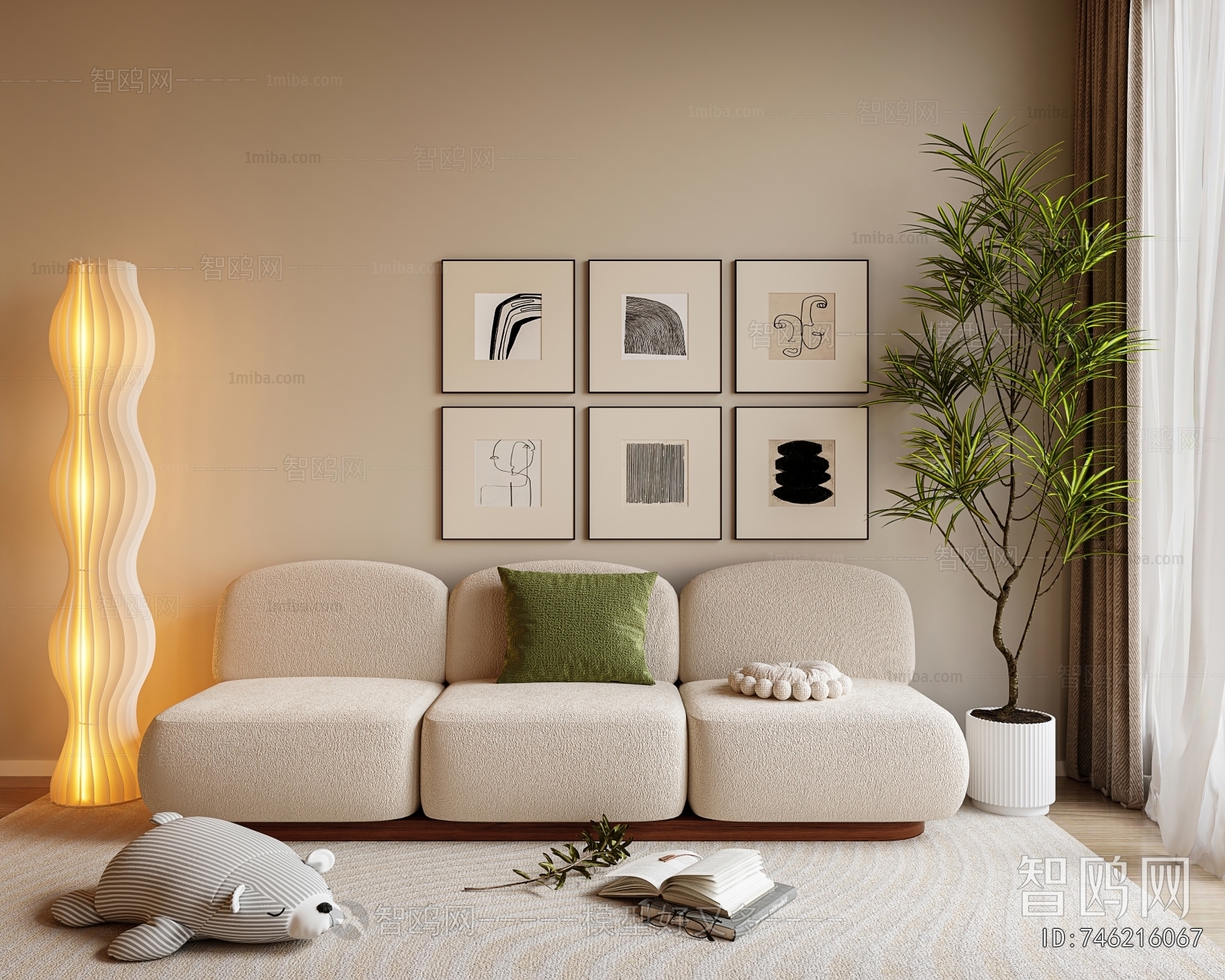 Modern Three-seat Sofa