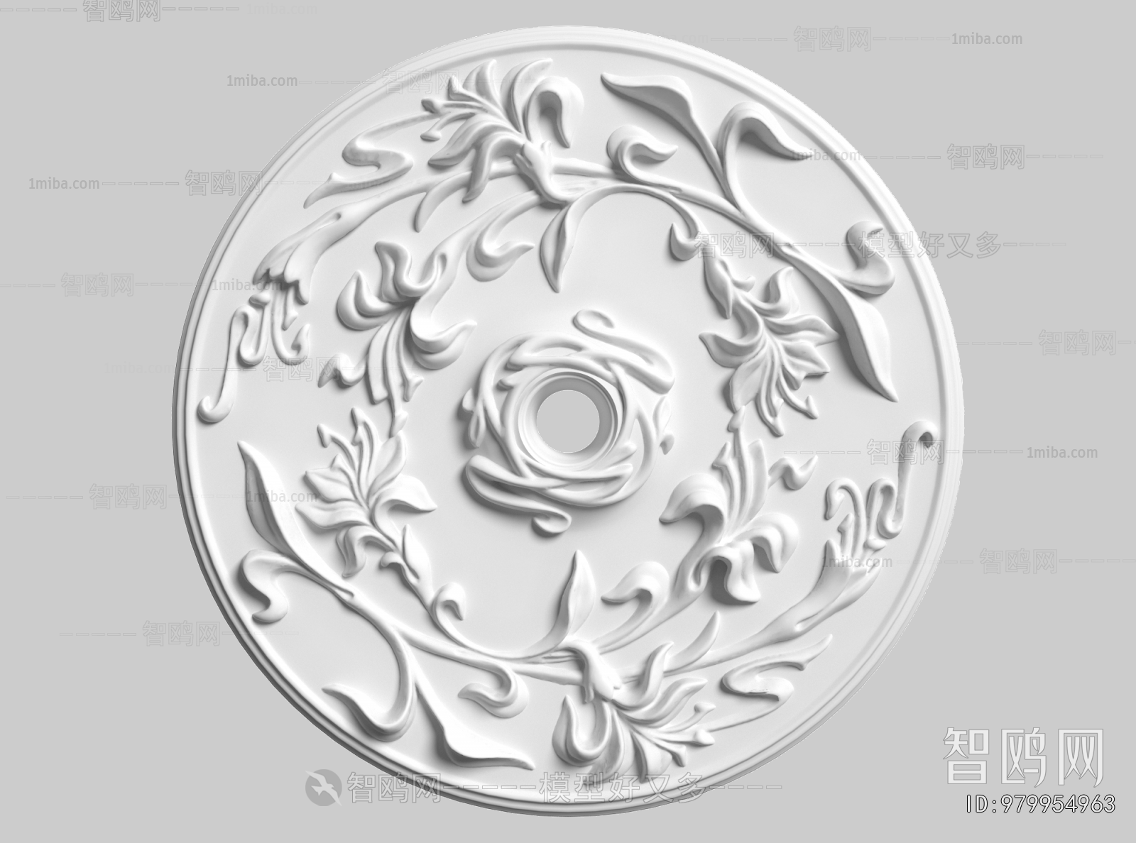 French Style Plaster Carved Top Plate