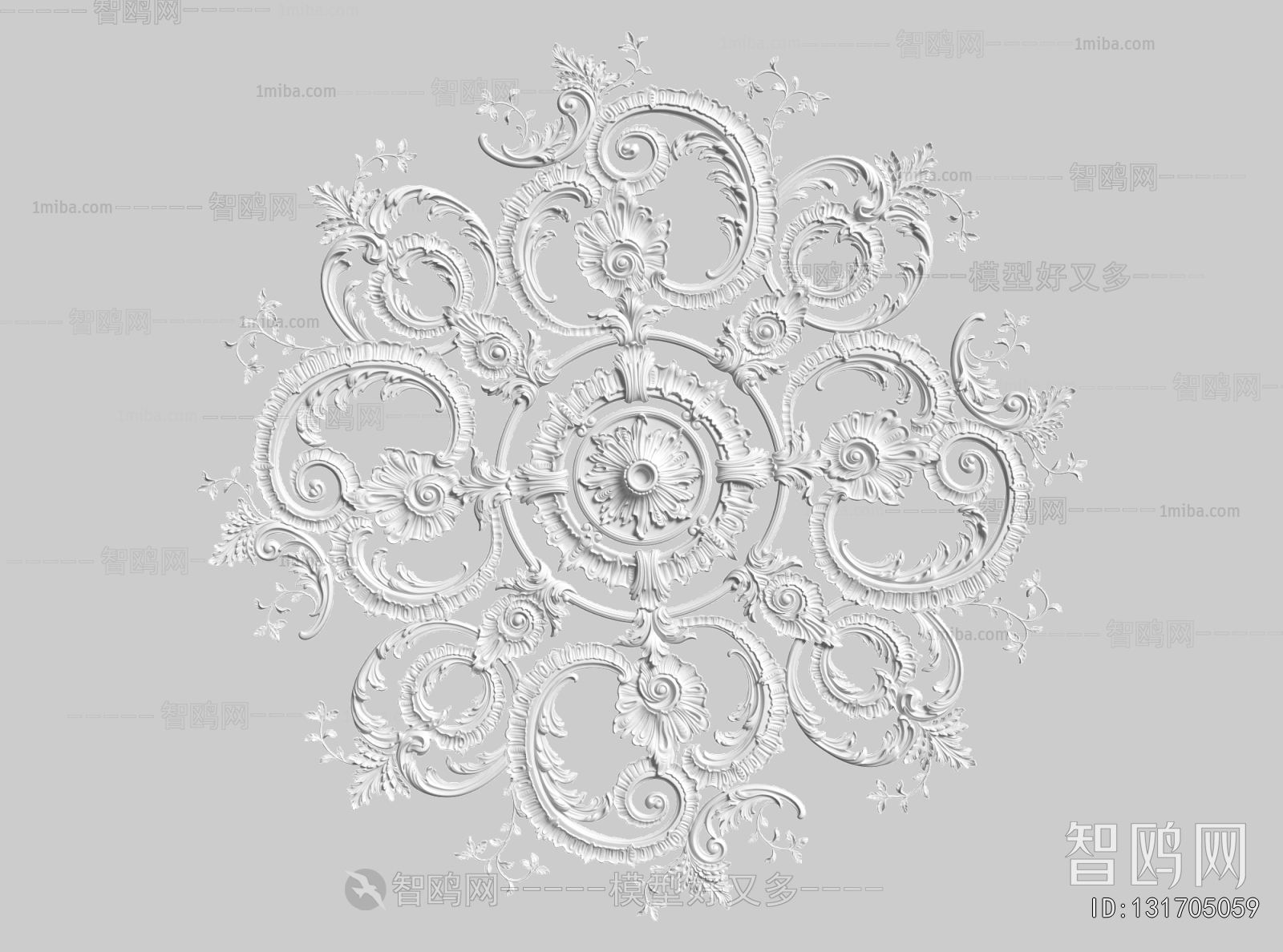 French Style Plaster Carved Top Plate