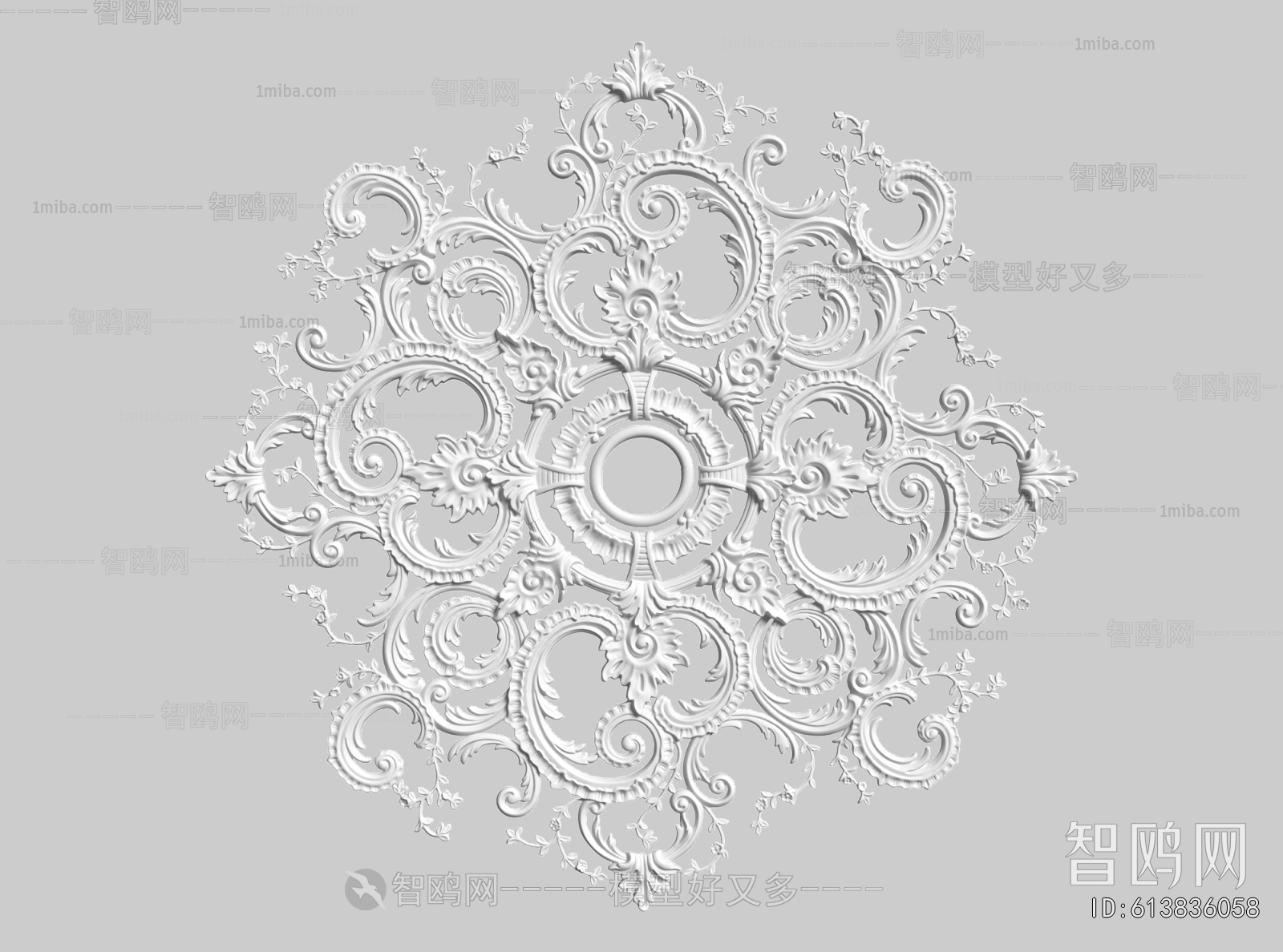 French Style Plaster Carved Top Plate